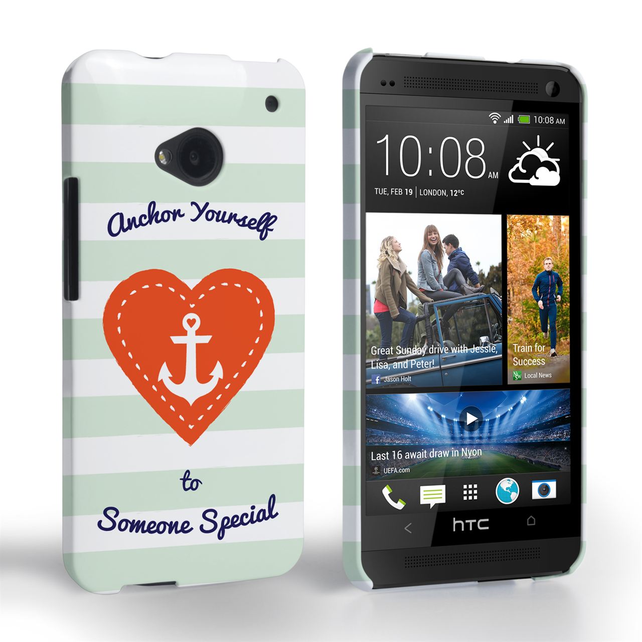 Caseflex HTC One Anchor Love Heart Case