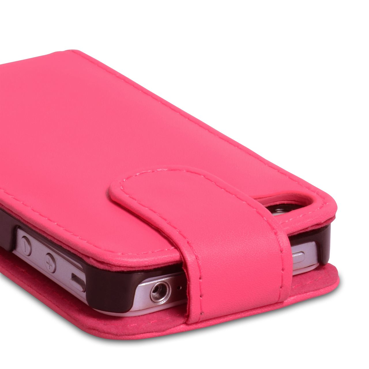 YouSave Accessories iPhone 4 / 4S Leather Effect Flip Case - Hot Pink
