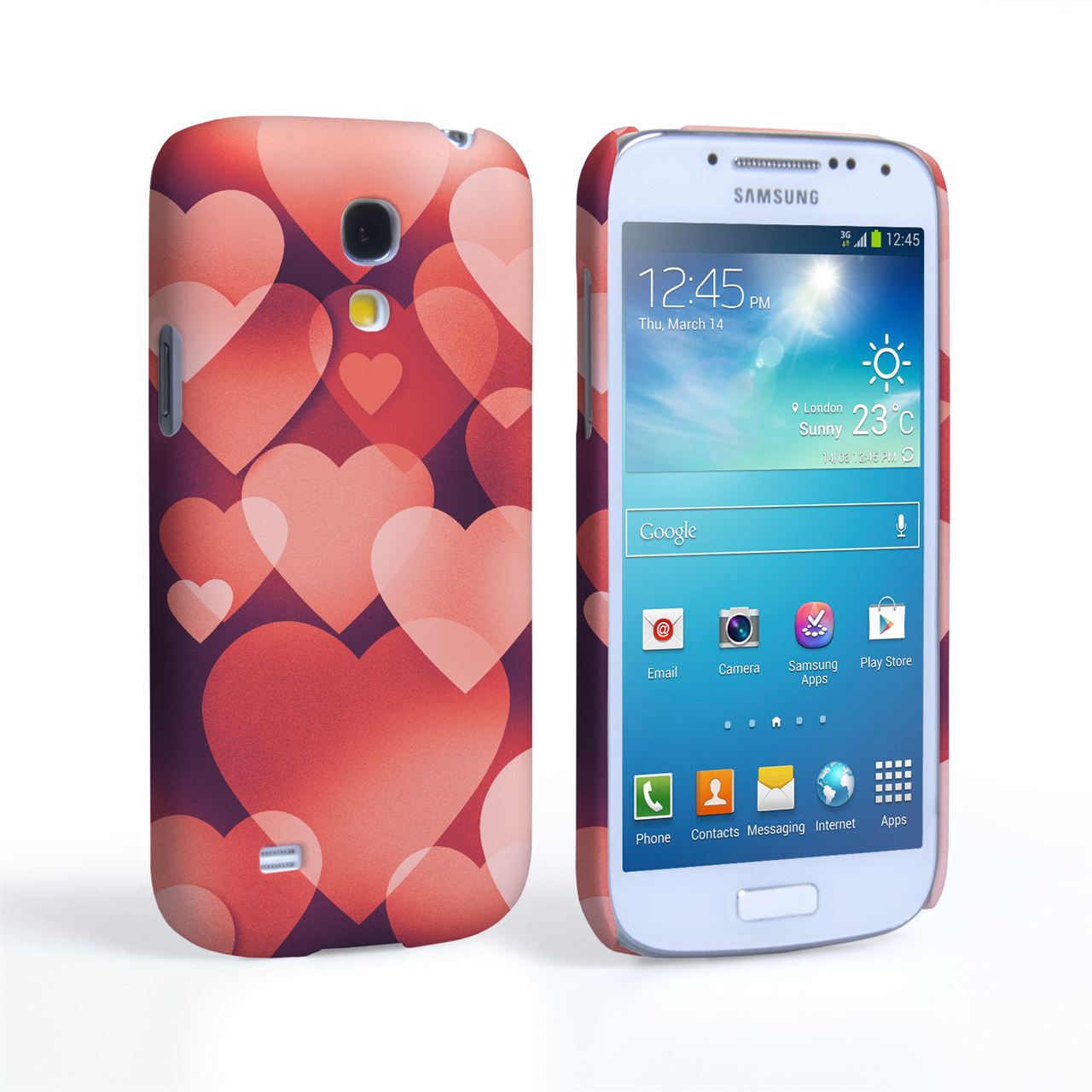 Caseflex Samsung Galaxy S4 Mini Red Shimmering Hearts Case