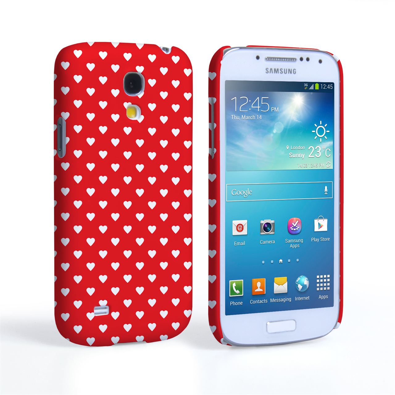 Caseflex Samsung Galaxy S4 Mini Cute Hearts Red and White Case