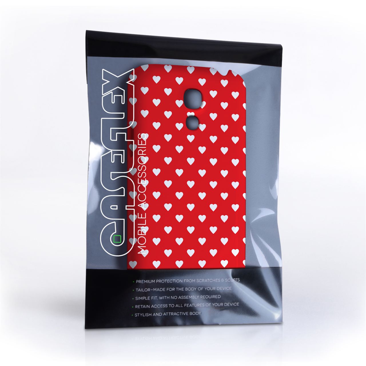 Caseflex Samsung Galaxy S4 Mini Cute Hearts Red and White Case