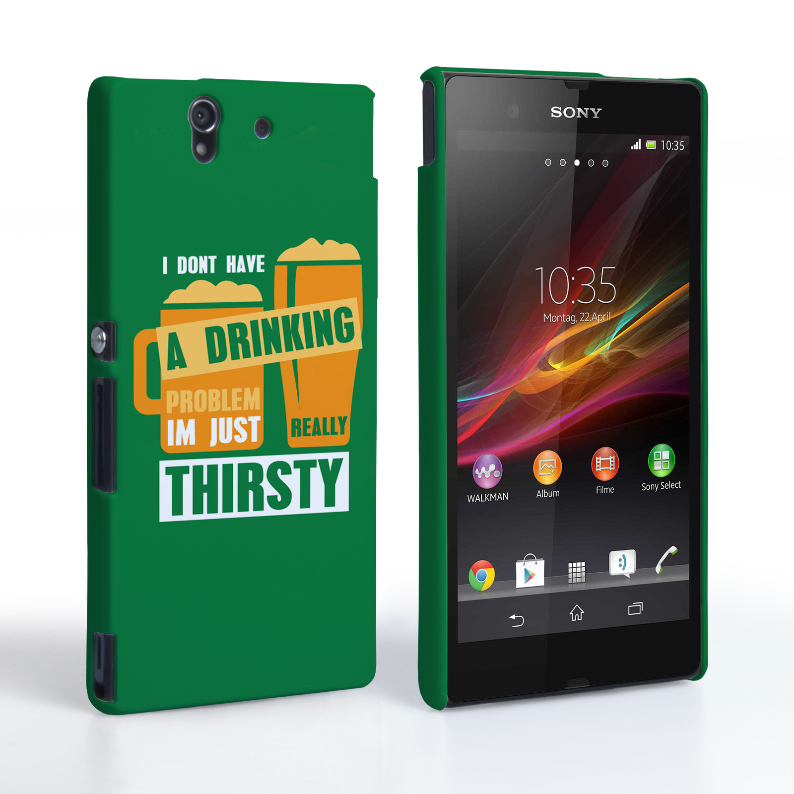 Caseflex Sony Xperia Z ‘Really Thirsty’ Quote Hard Case – Green