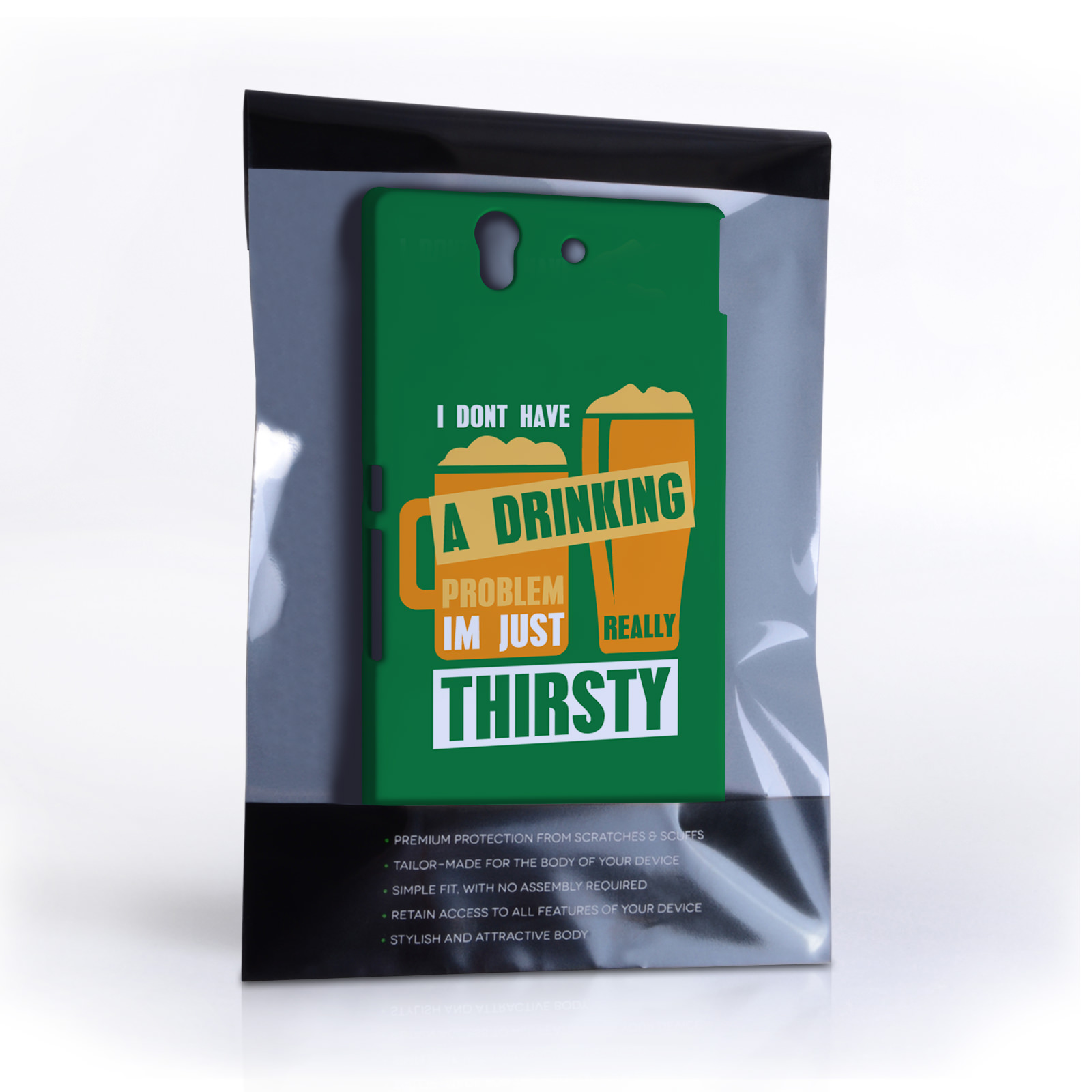 Caseflex Sony Xperia Z ‘Really Thirsty’ Quote Hard Case – Green