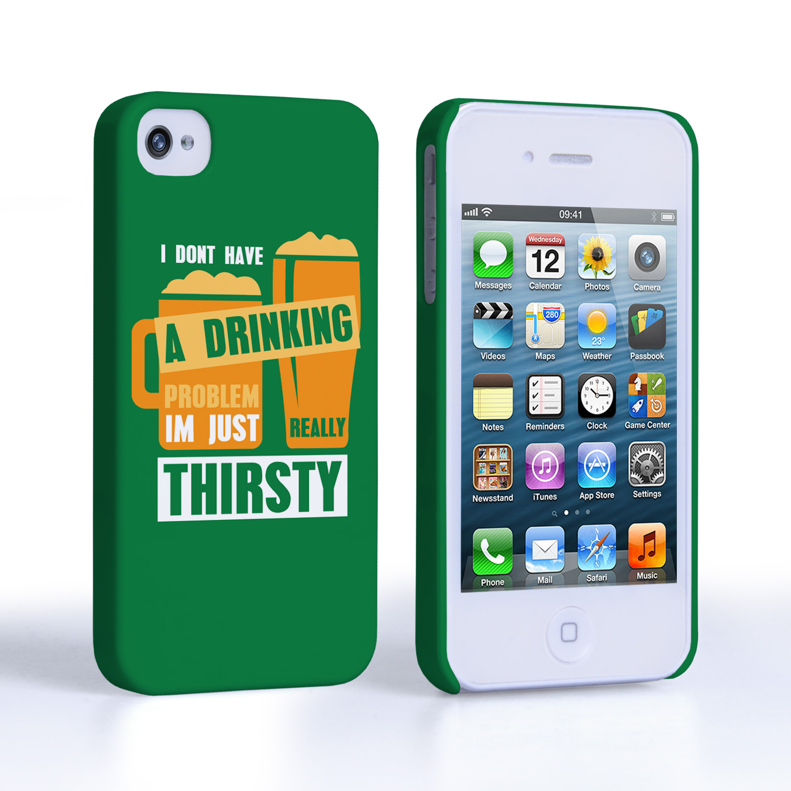 Caseflex iPhone 4 / 4S ‘Really Thirsty’ Quote Hard Case – Green