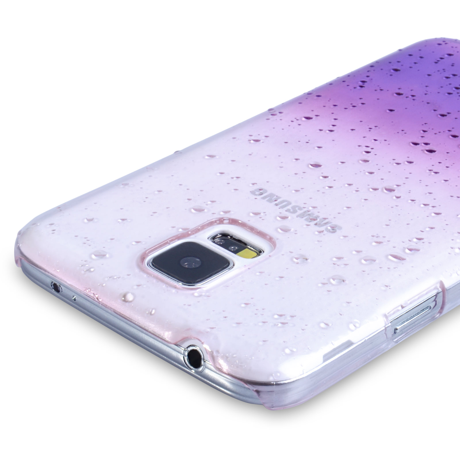 YouSave Samsung Galaxy S5 Raindrop Hard Case - Purple-Clear