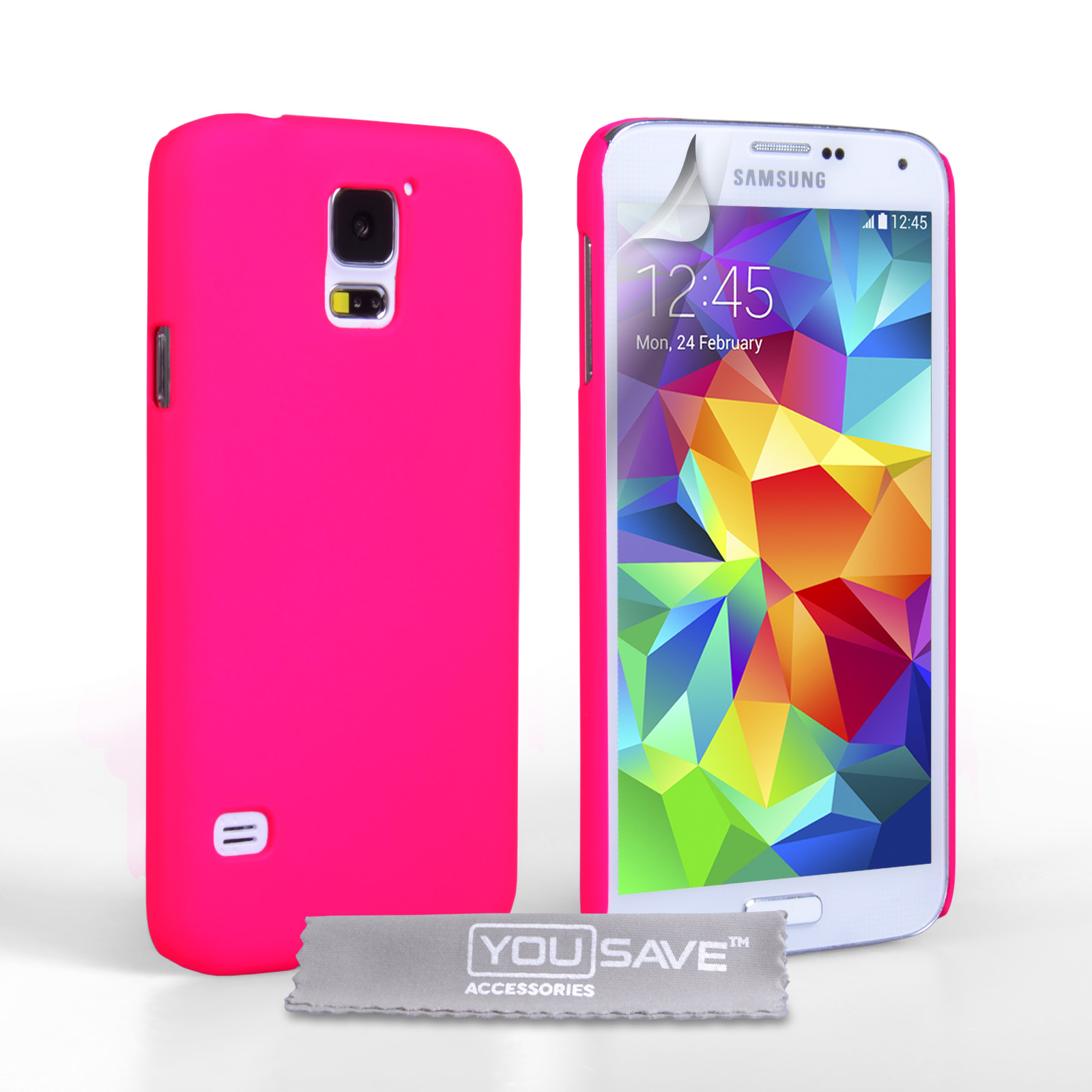 YouSave Accessories Samsung Galaxy S5 Hard Hybrid Case - Hot Pink