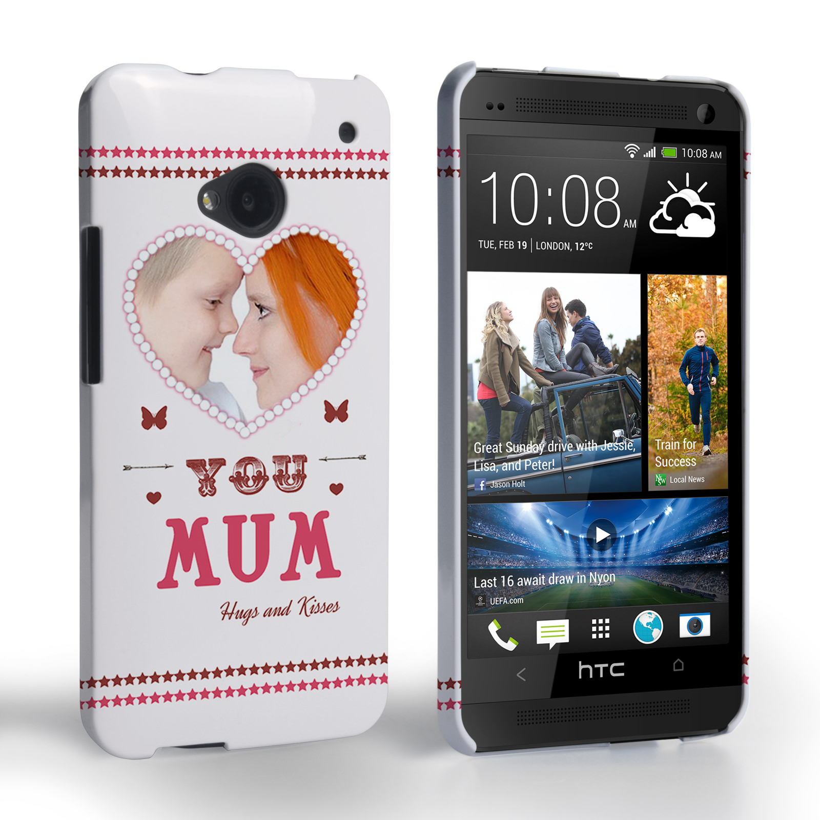 Caseflex HTC One 'Love You Mum’ Personalised Hard Case – Pink 