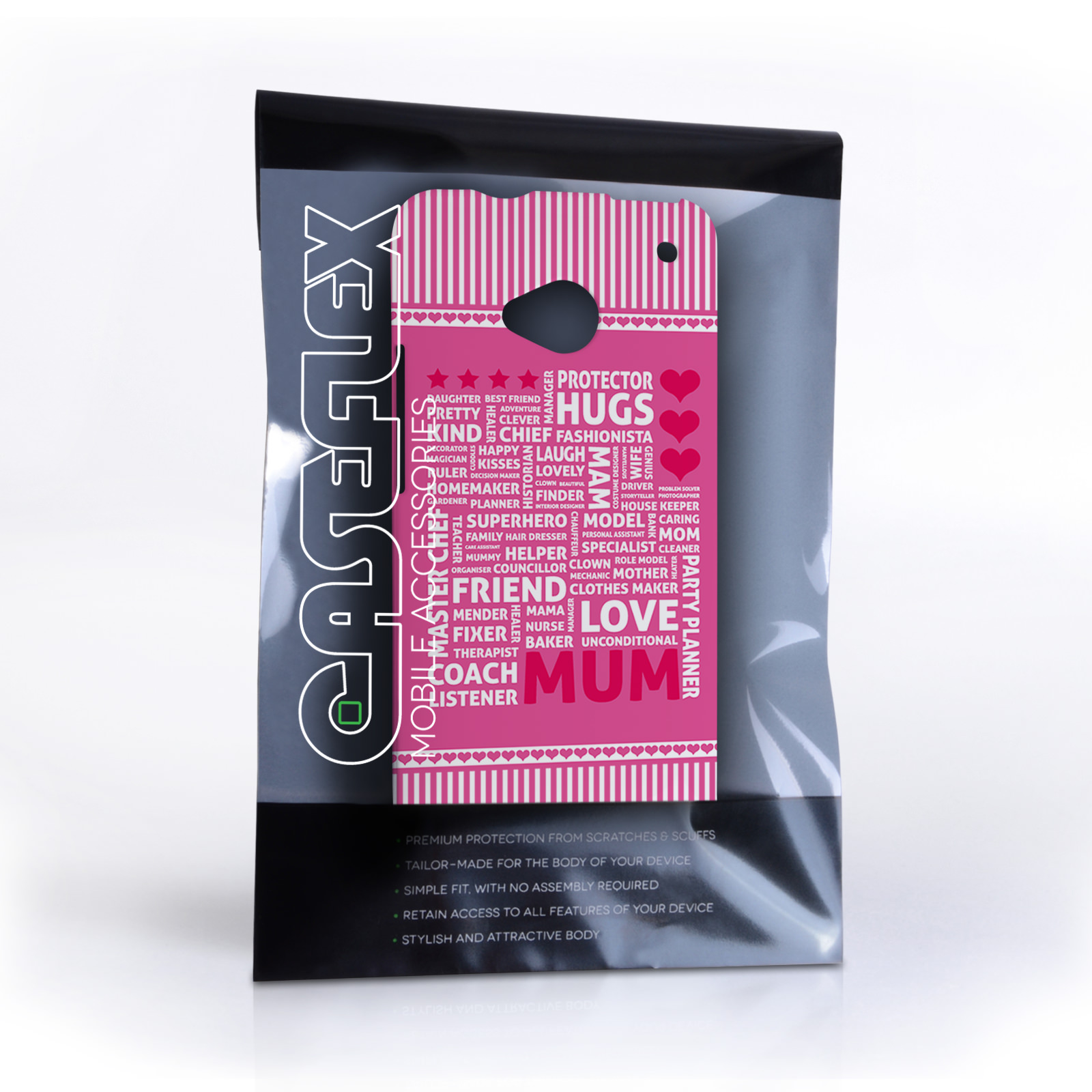 Caseflex HTC One Mum Word Collage Hard Case – Pink