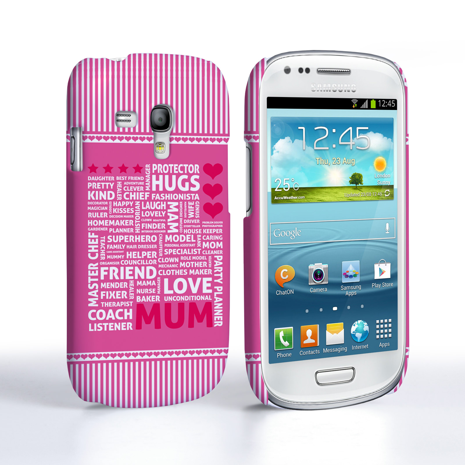 Caseflex Samsung Galaxy S3 Mini Mum Word Collage Hard Case – Pink