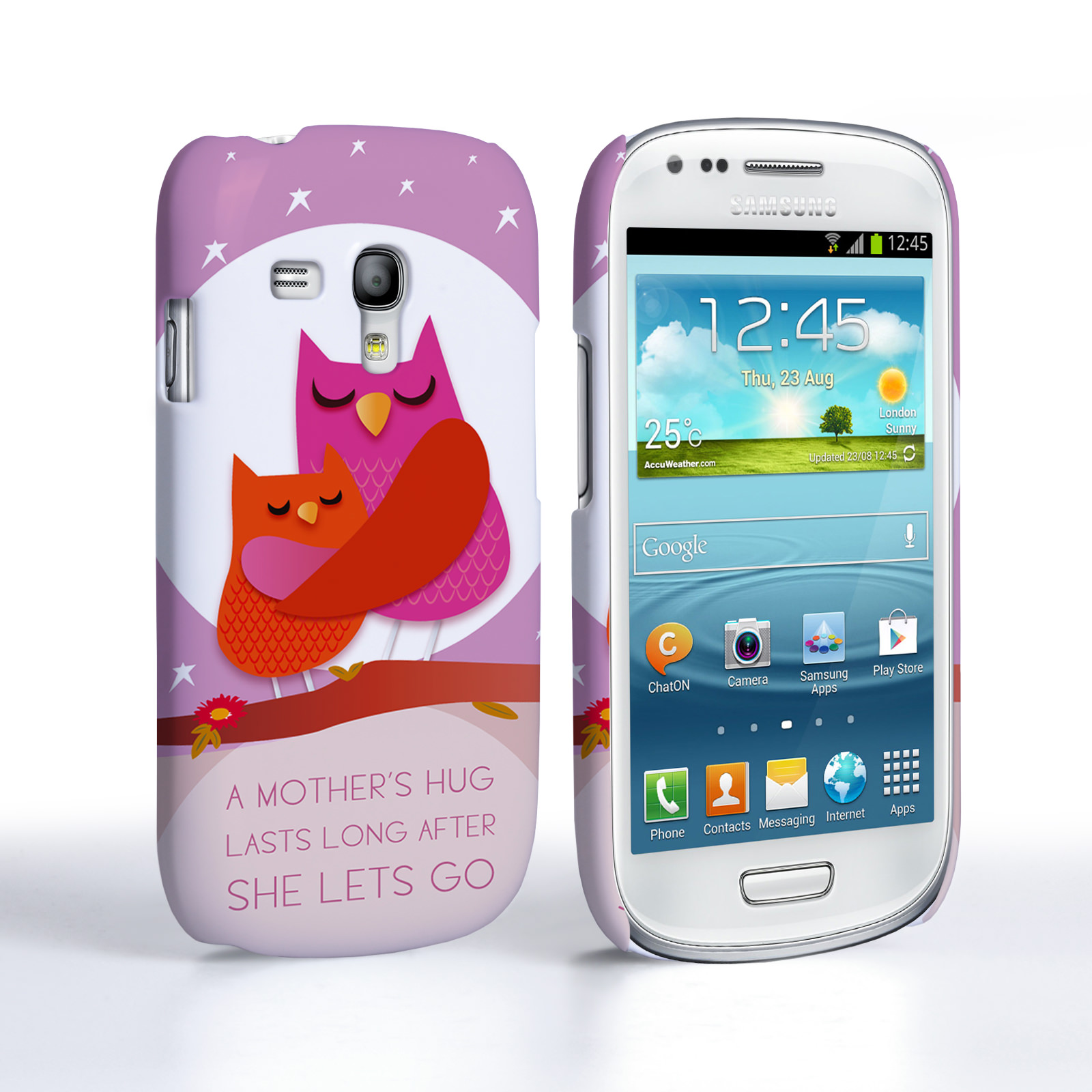 Caseflex Samsung Galaxy S3 Mini Mummy Owl Hard Case – Purple and Pink