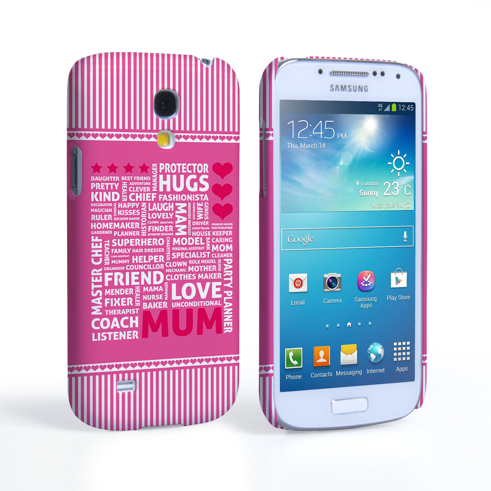Caseflex Samsung Galaxy S4 Mini Mum Word Collage Hard Case – Pink