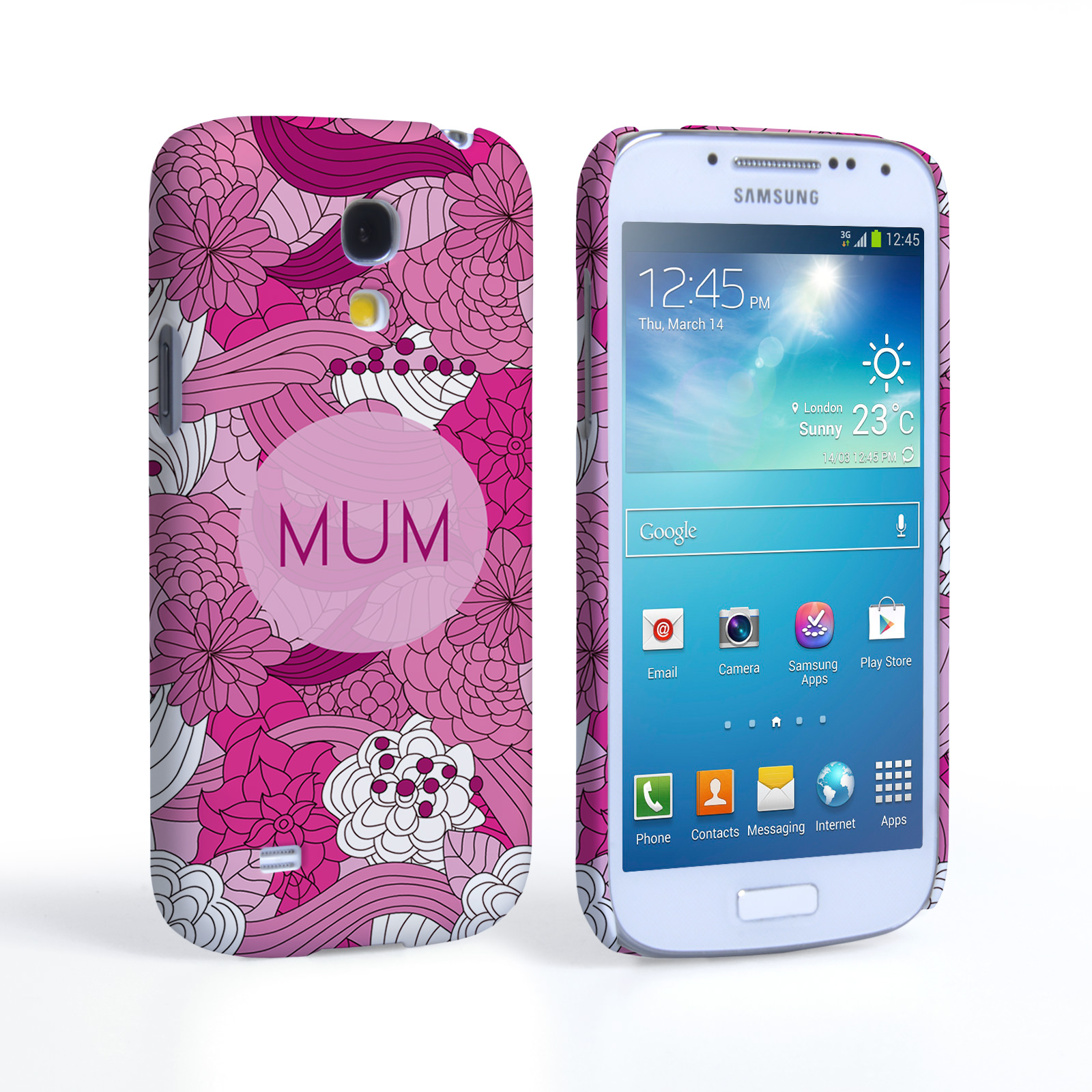 Caseflex Samsung Galaxy S4 Mini Retro Swirl Mum Case – Pink