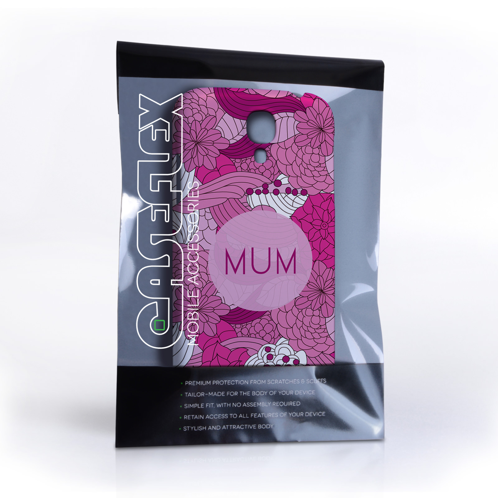 Caseflex Samsung Galaxy S4 Retro Swirl Mum Case – Pink