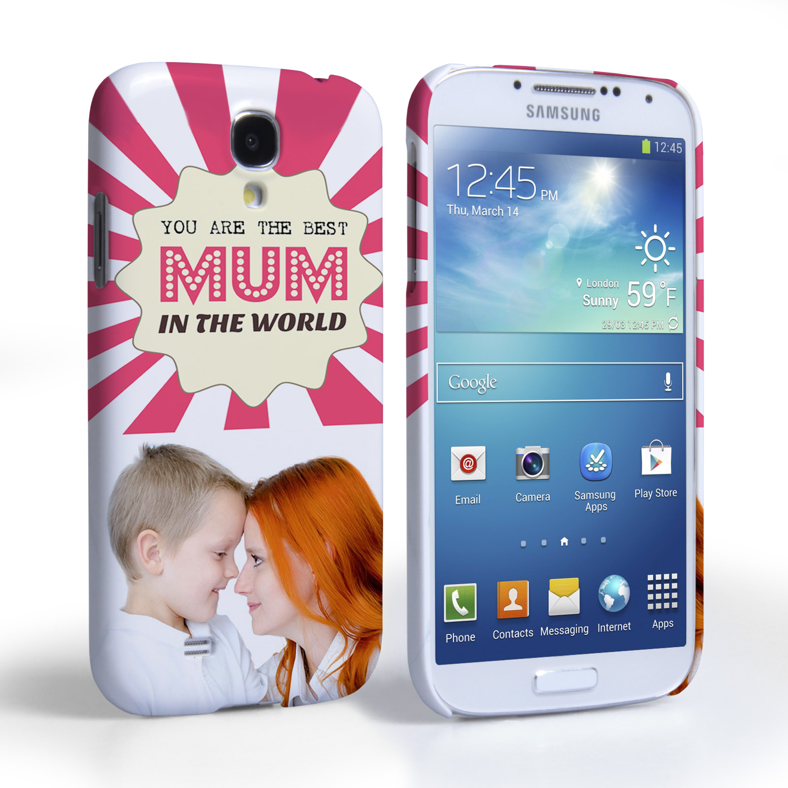 Caseflex Samsung Galaxy S4 ‘Best Mum in the World’ Personalised Hard Case – Pink 