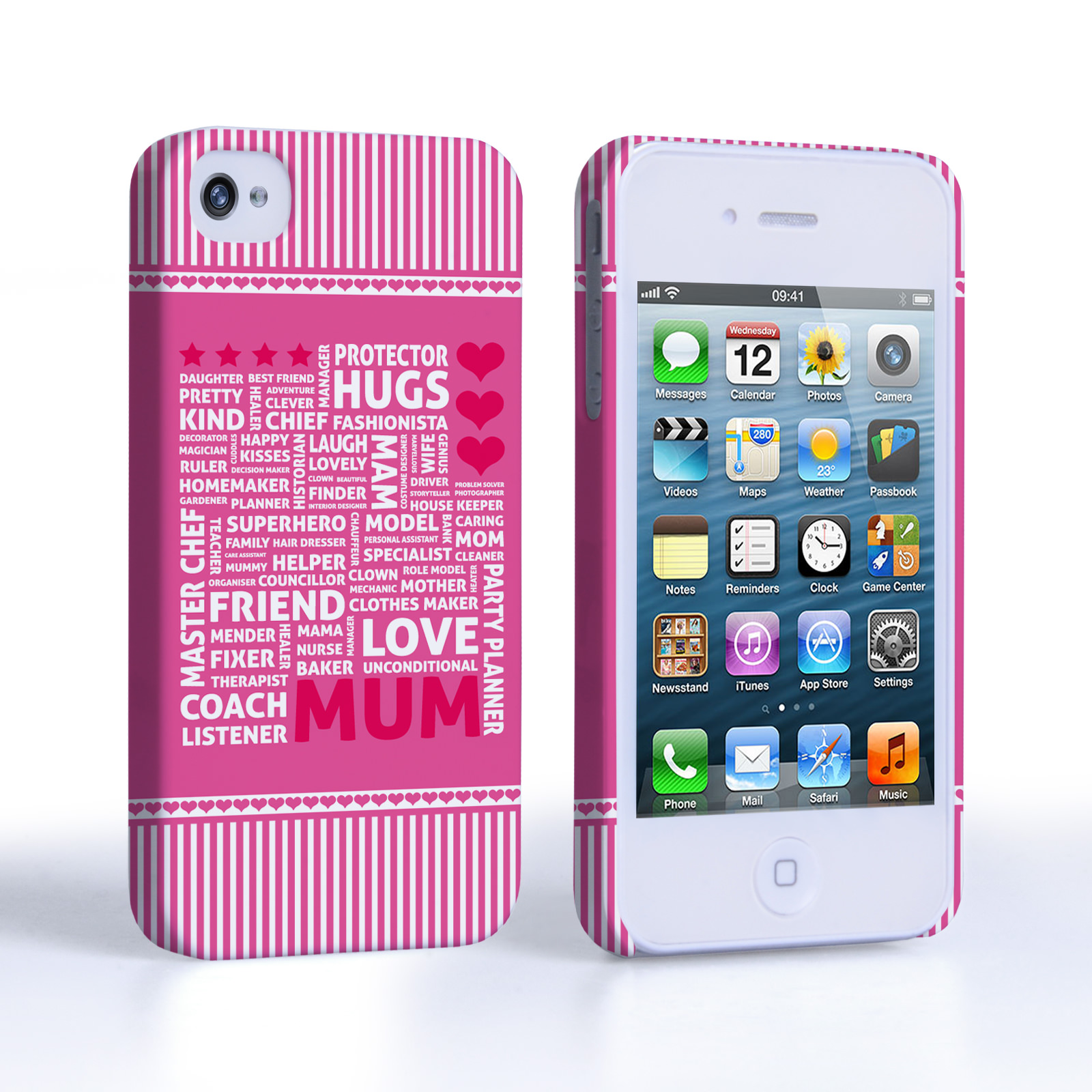 Caseflex iPhone 4 / 4S Mum Word Collage Hard Case – Pink