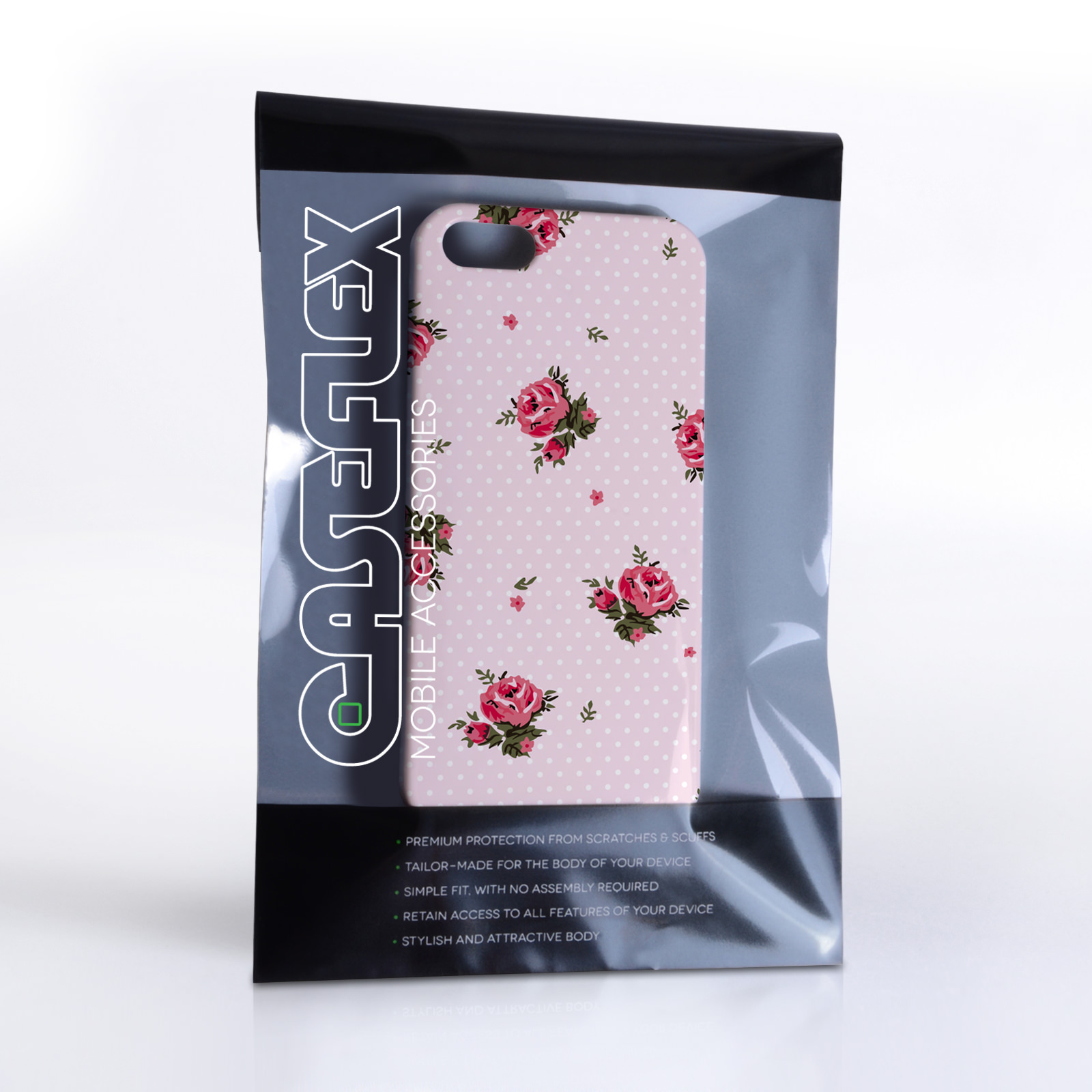 Caseflex iPhone 5 / 5S Vintage Roses Polka Dot Wallpaper Hard Case – Pink