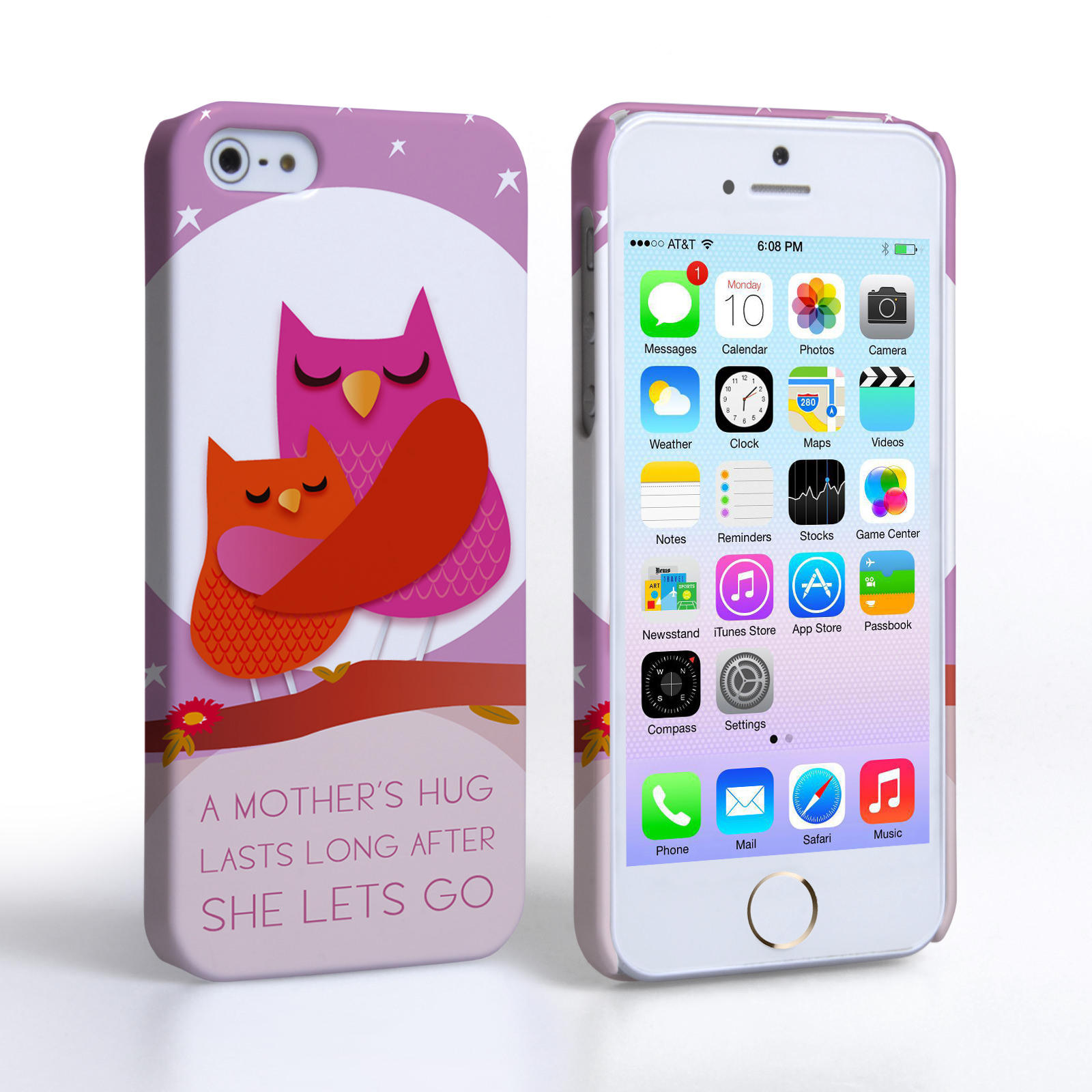 Caseflex iPhone 5 / 5S Mummy Owl Hard Case – Purple and Pink