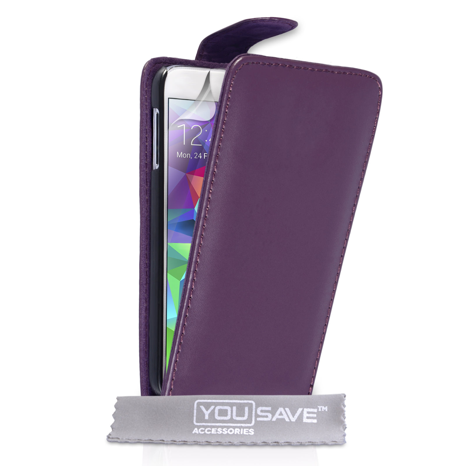YouSave Samsung Galaxy S5 Leather-Effect Flip Case - Purple