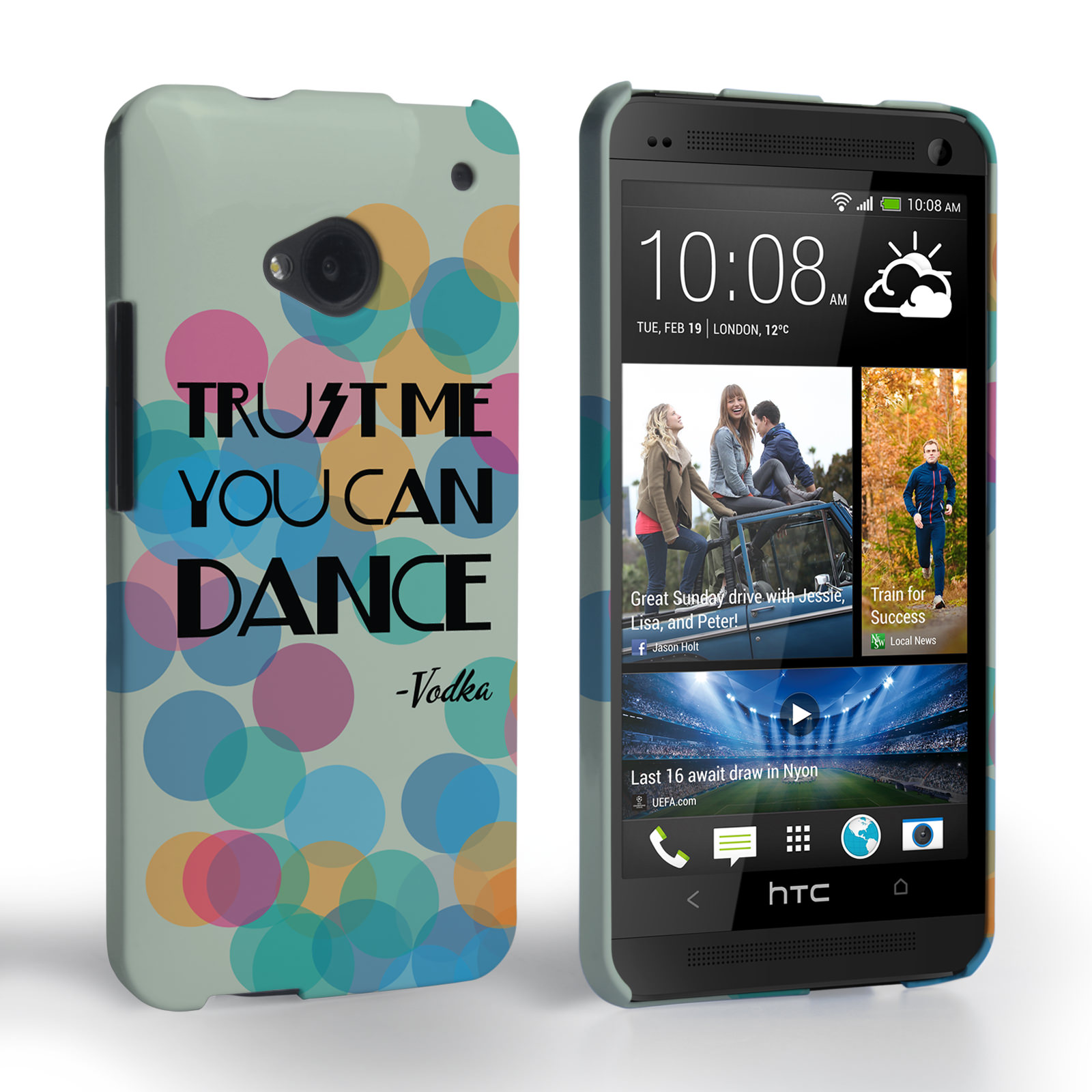 Caseflex HTC One Vodka Dance Quote Hard Case – Green