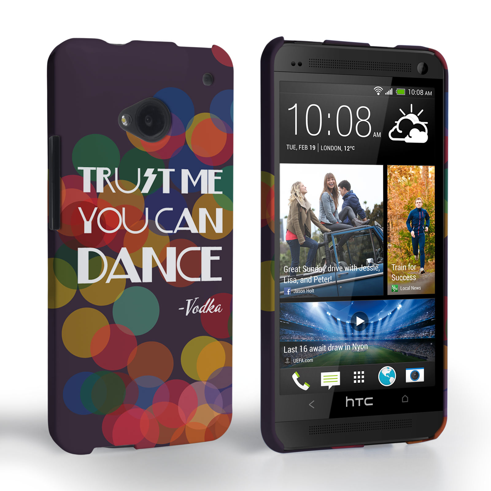 Caseflex HTC One Vodka Dance Quote Hard Case – Purple