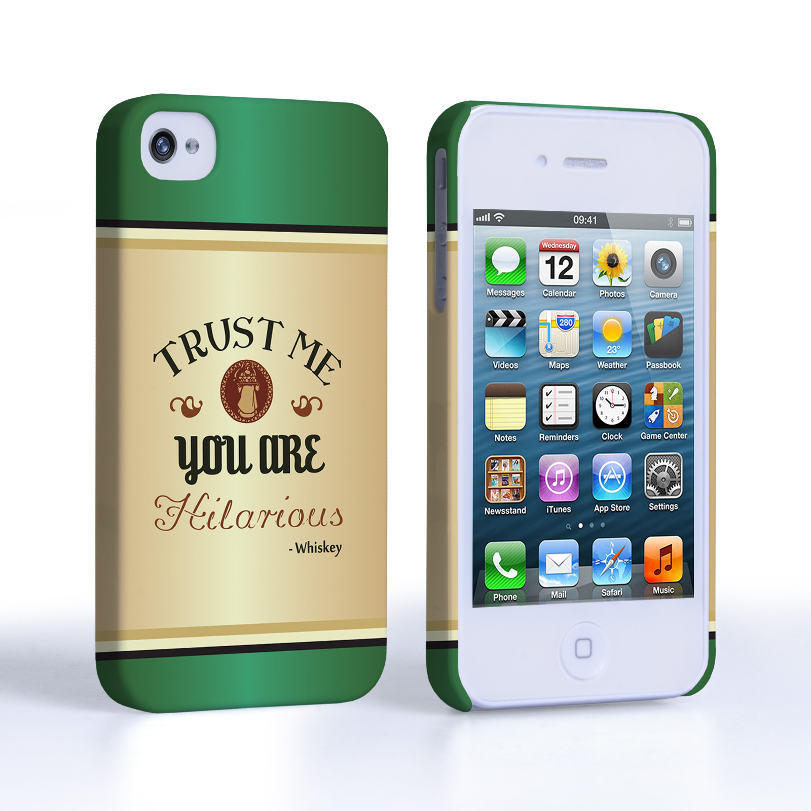 Caseflex iPhone 4 / 4S Irish Whiskey Quote Hard Case – Green