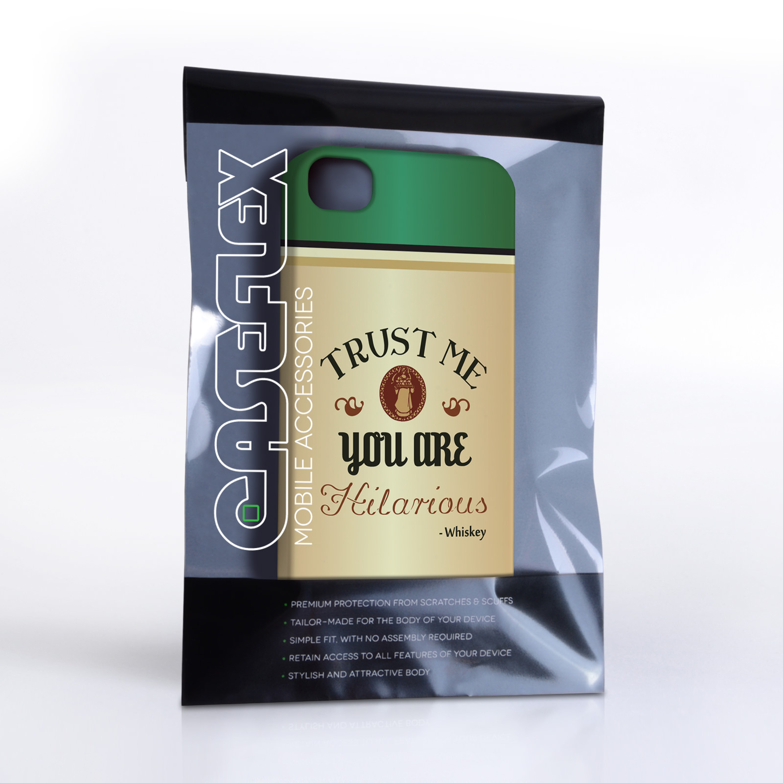 Caseflex iPhone 4 / 4S Irish Whiskey Quote Hard Case – Green