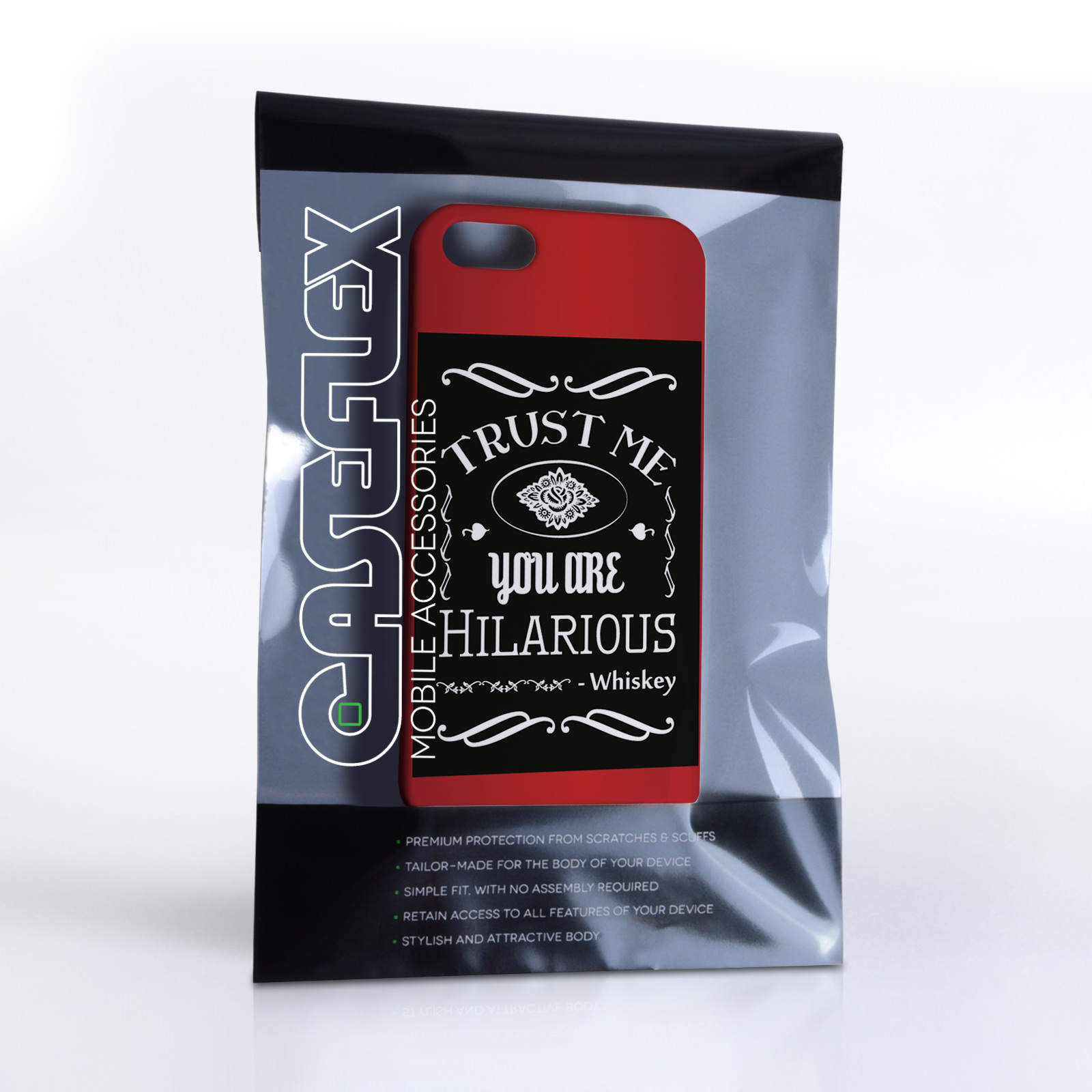 Caseflex iPhone 5 / 5S Bourbon Whiskey Quote Hard Case – Black