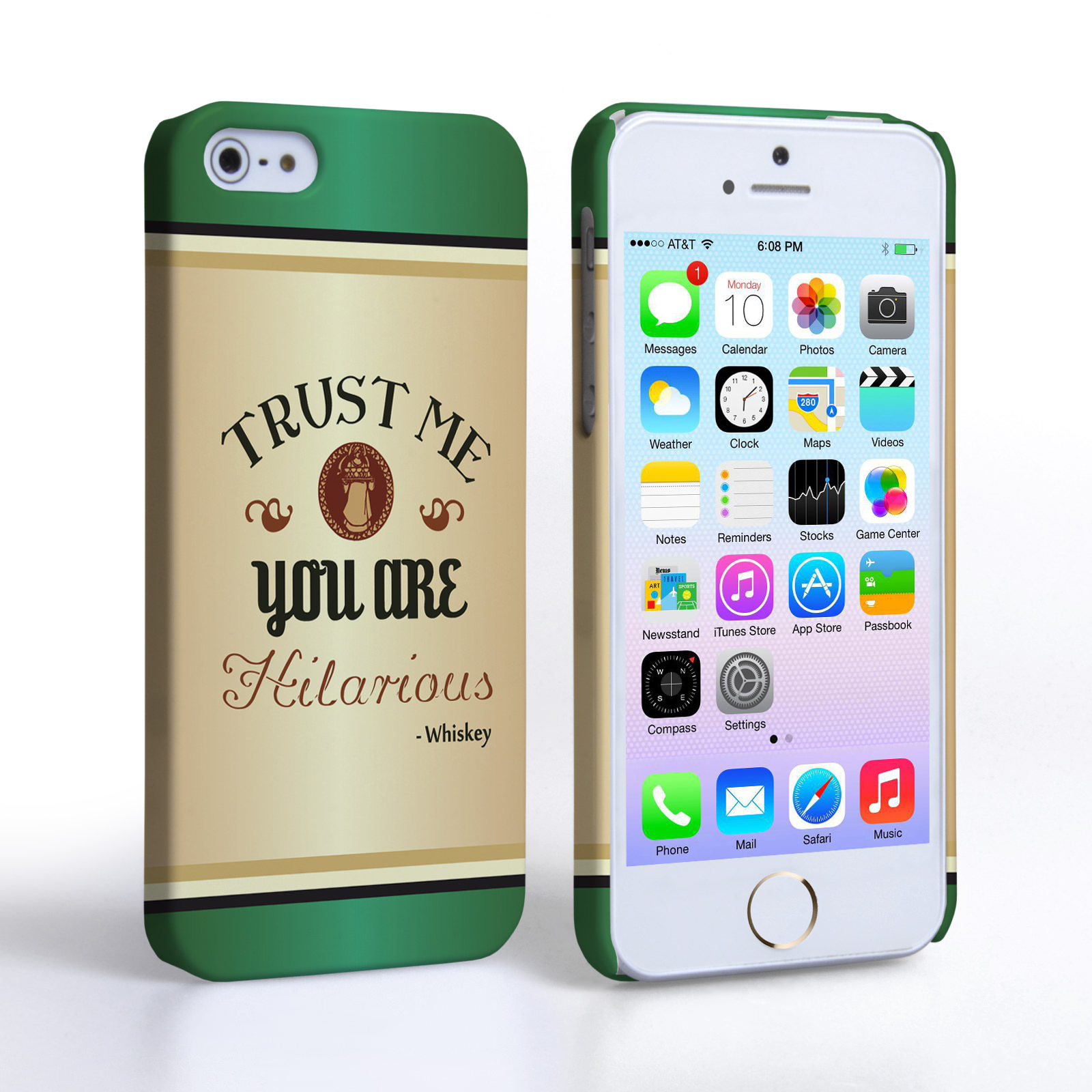 Caseflex iPhone 5 / 5S Irish Whiskey Quote Hard Case – Green