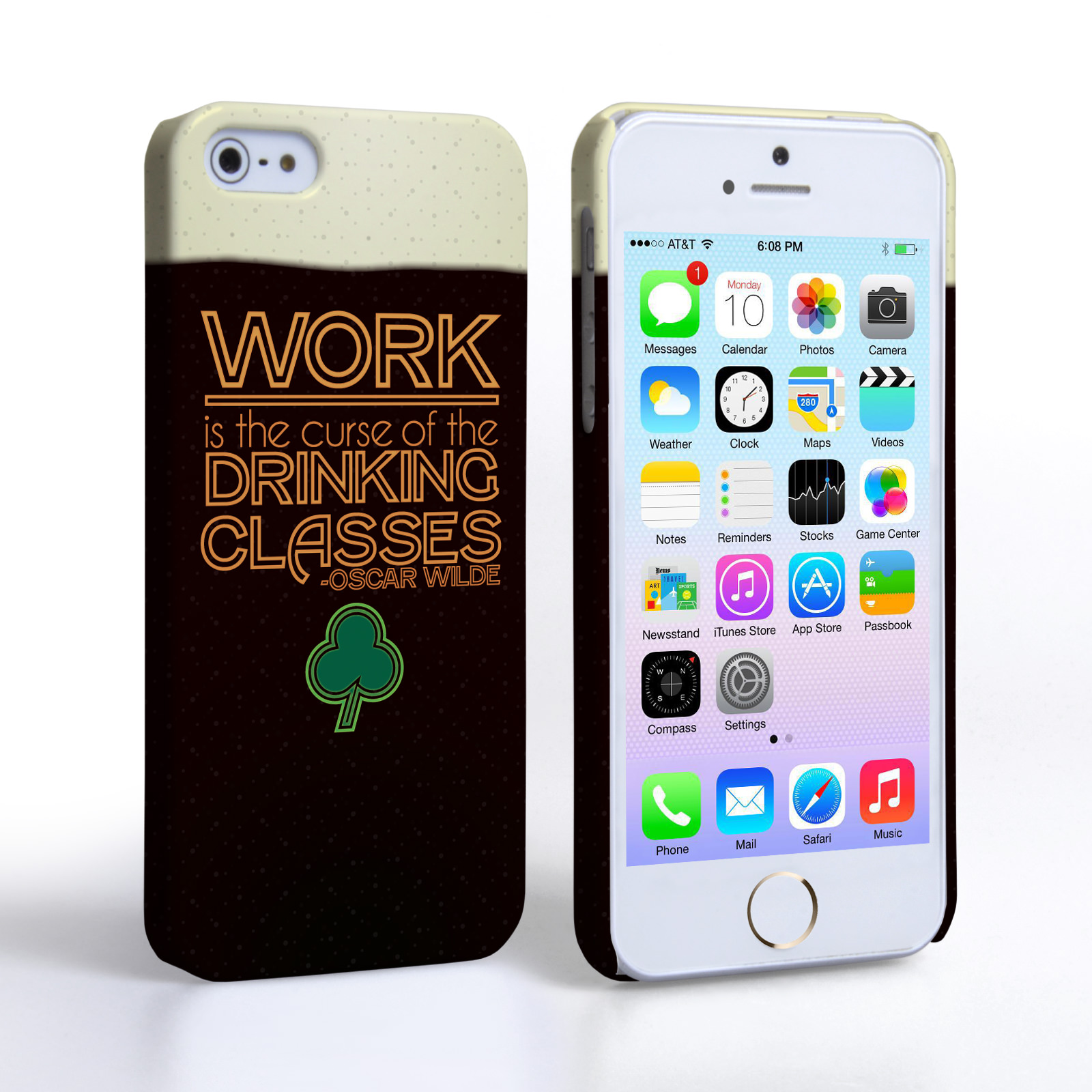 Caseflex iPhone 5 / 5S Wilde Drinking Classes Quote Hard Case - Black