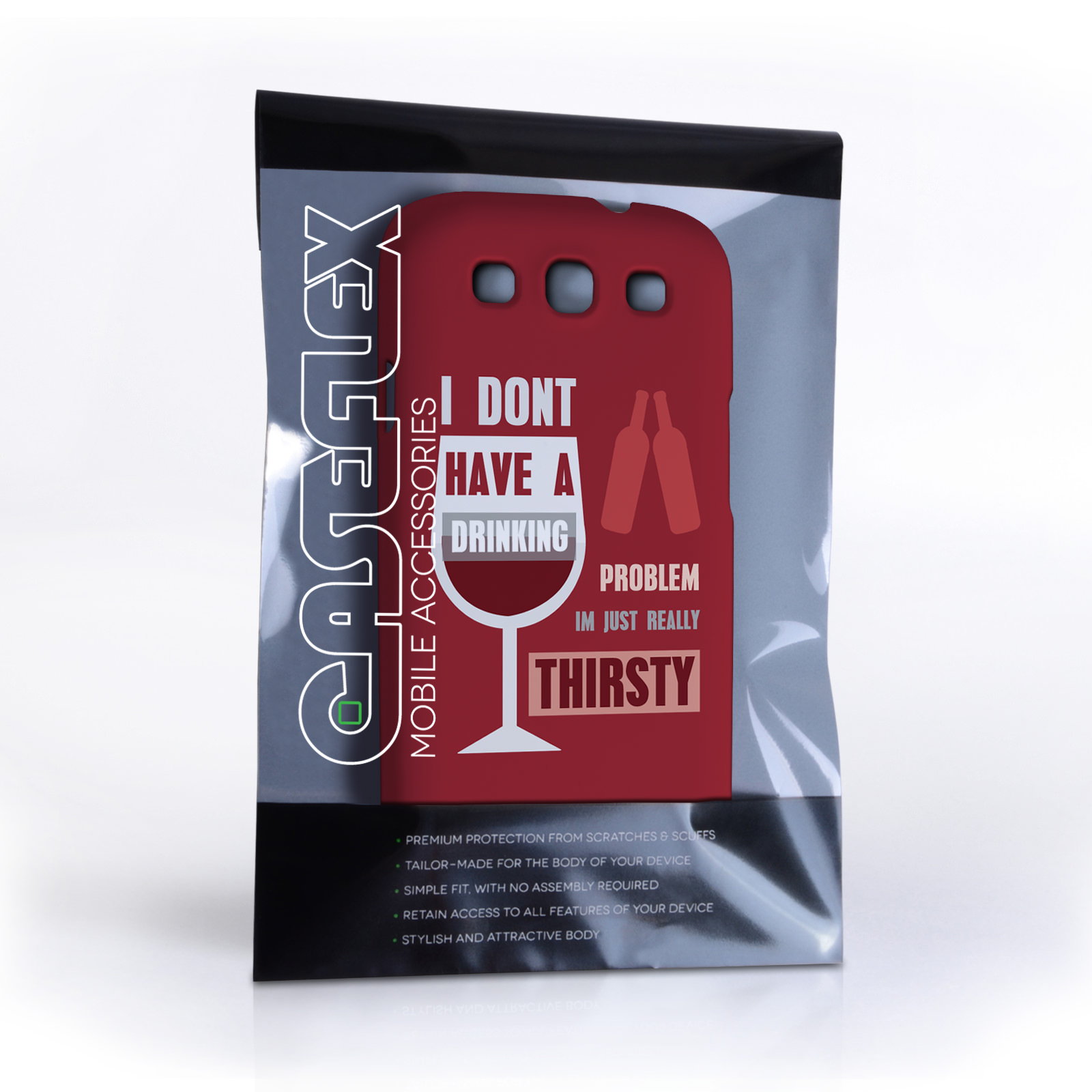 Caseflex Samsung Galaxy S3 ‘Really Thirsty’ Quote Hard Case – Red