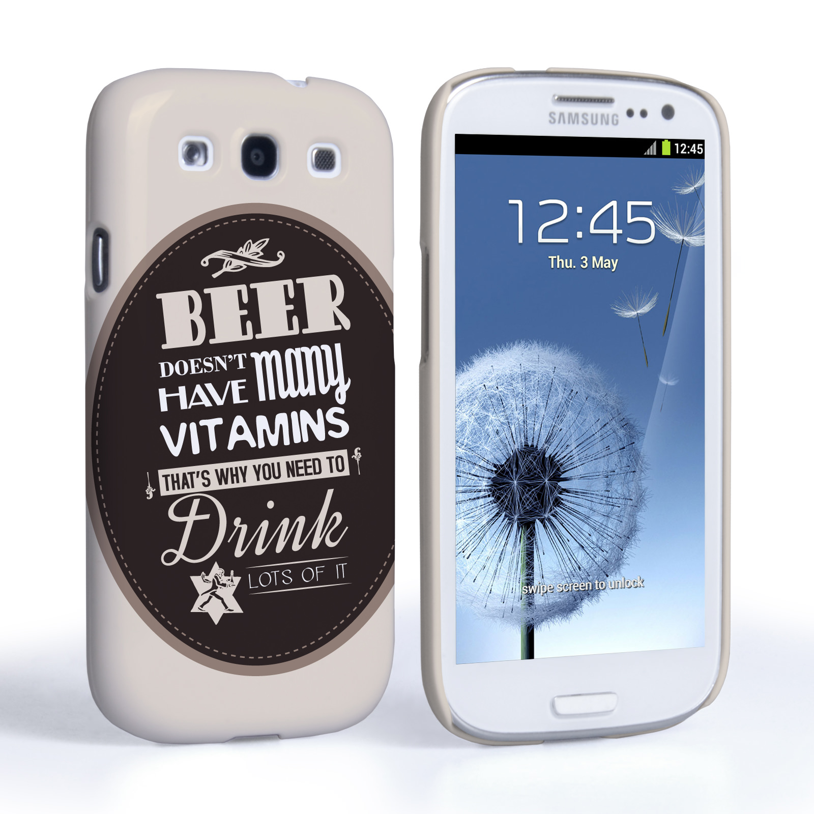 Caseflex Samsung Galaxy S3 Mini Beer Label Quote Hard Case – Brown