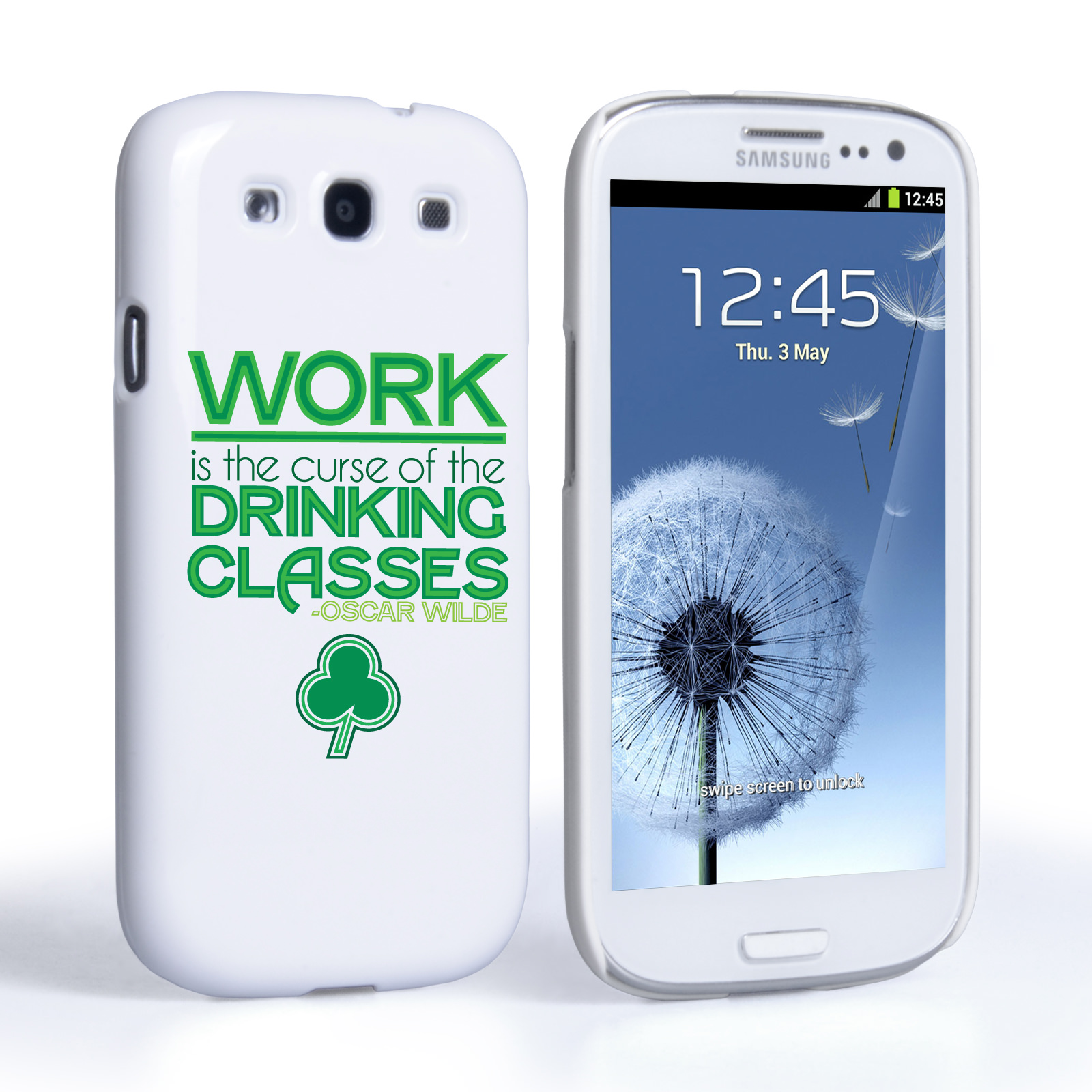 Caseflex Samsung Galaxy S3 Mini Wilde Drinking Classes Quote Hard Case – White and Green