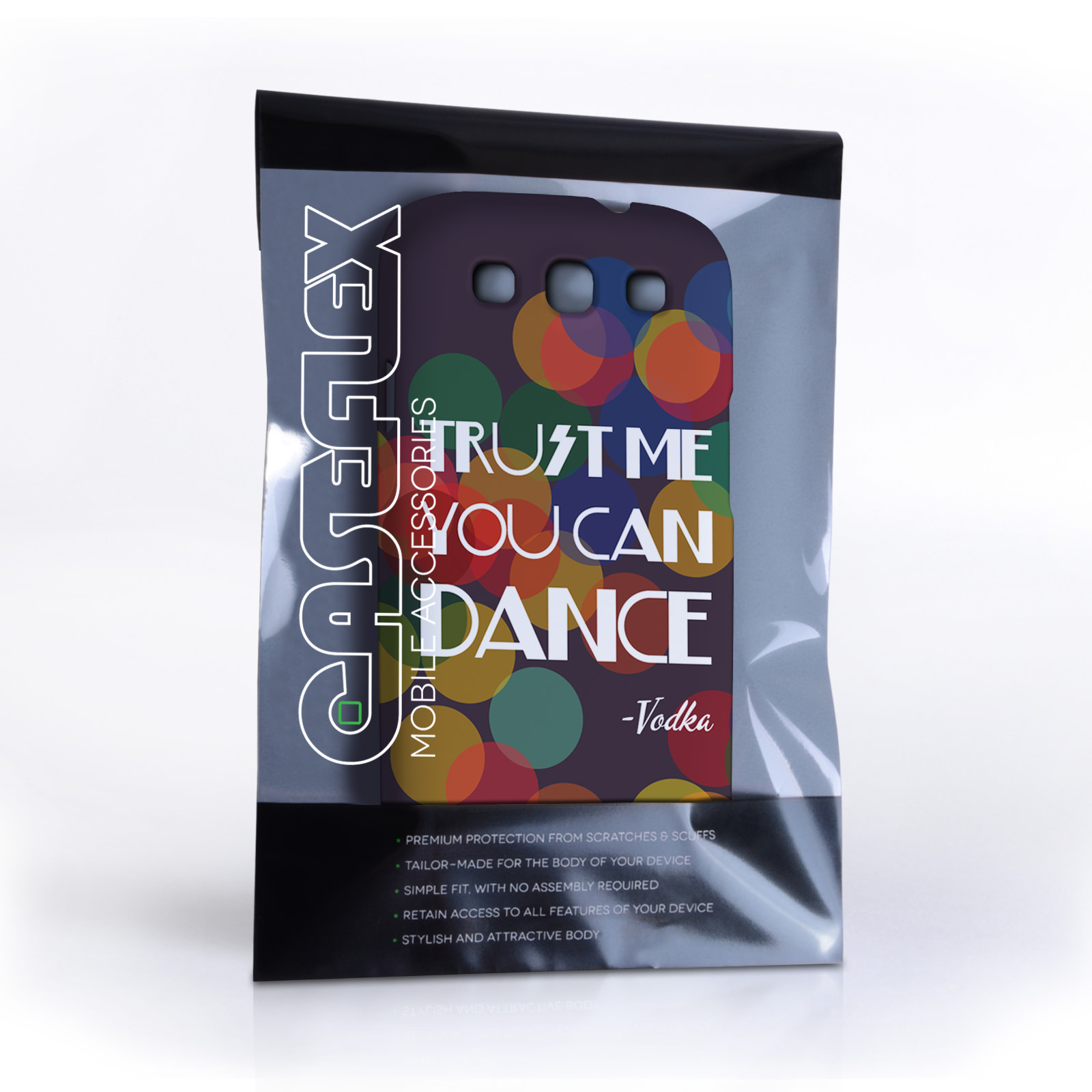 Caseflex Samsung Galaxy S3 Mini Vodka Dance Quote Hard Case – Purple