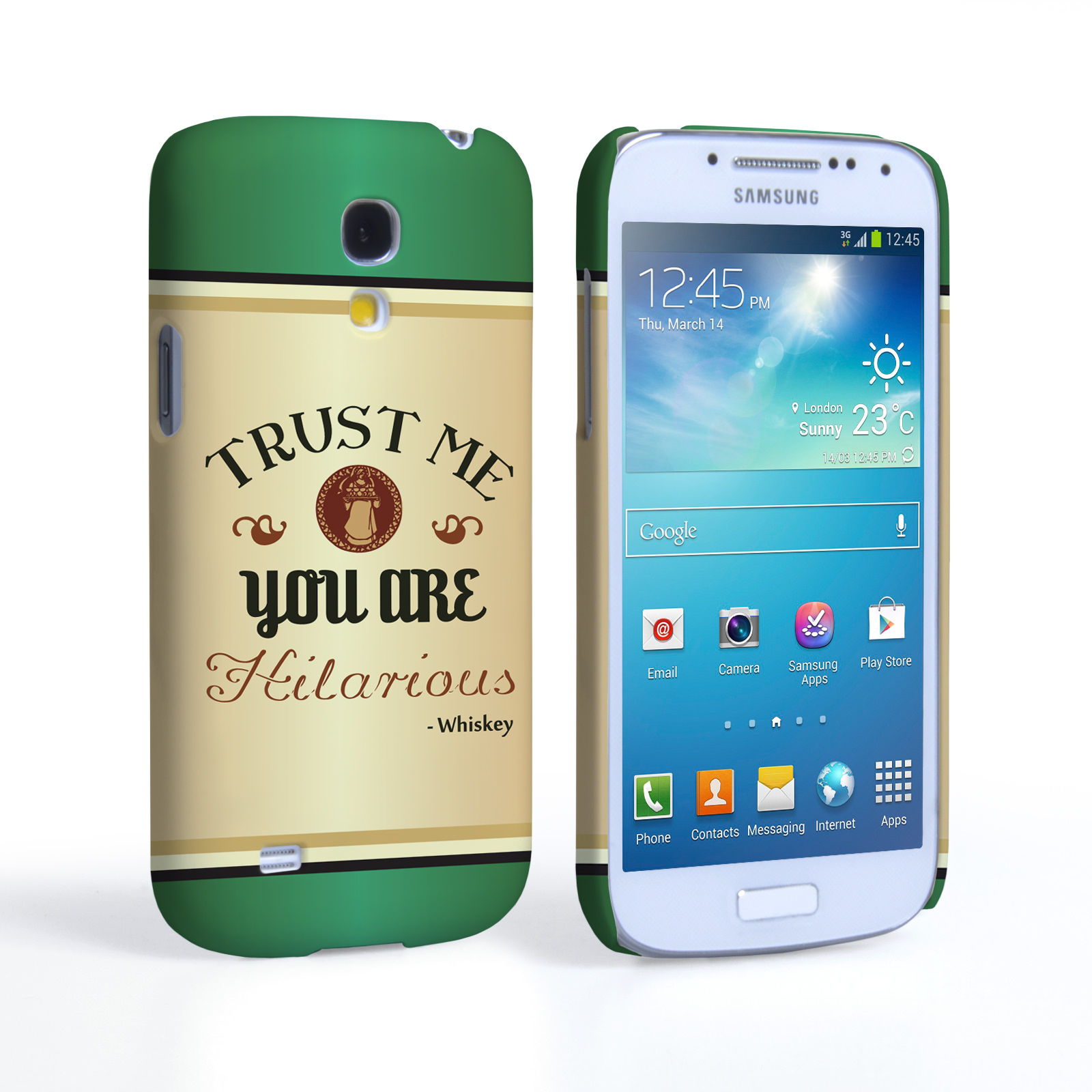 Caseflex Samsung Galaxy S4 Mini Irish Whiskey Quote Hard Case – Green