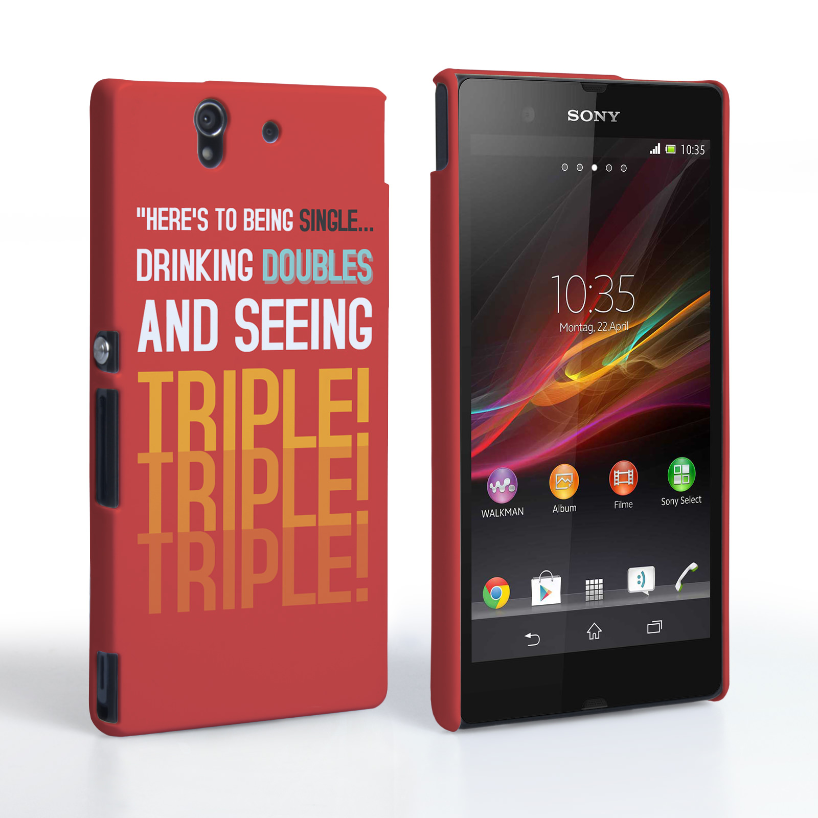 Caseflex Sony Xperia Z Single, Double, Triple Quote Hard Case – Red
