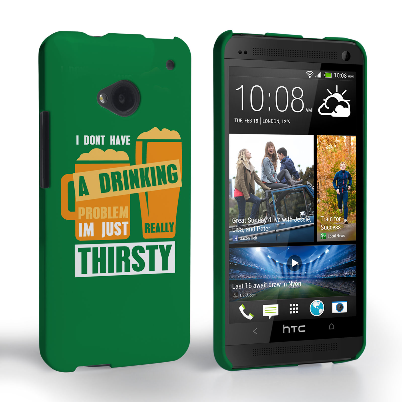 Caseflex HTC One ‘Really Thirsty’ Quote Hard Case – Green