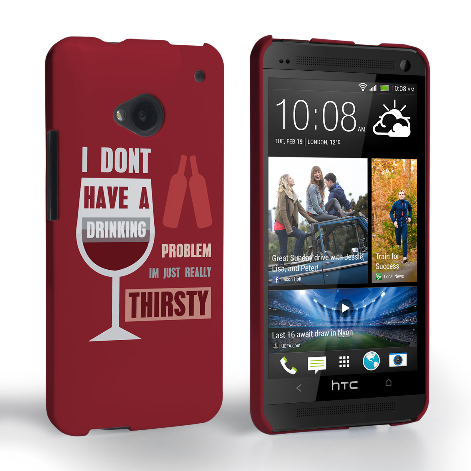 Caseflex HTC One ‘Really Thirsty’ Quote Hard Case – Red