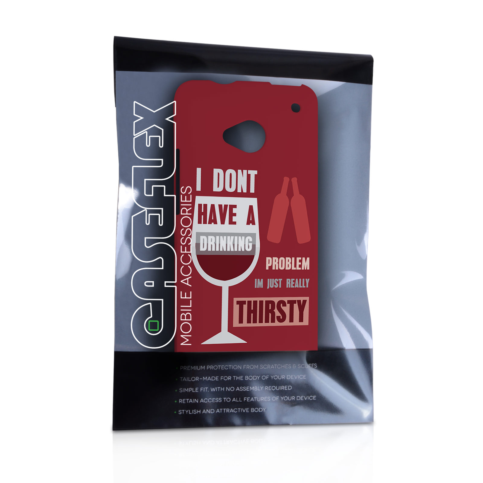 Caseflex HTC One ‘Really Thirsty’ Quote Hard Case – Red
