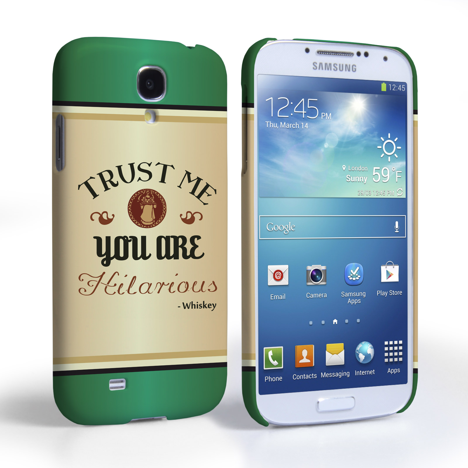 Caseflex Samsung Galaxy S4 Irish Whiskey Quote Hard Case – Green