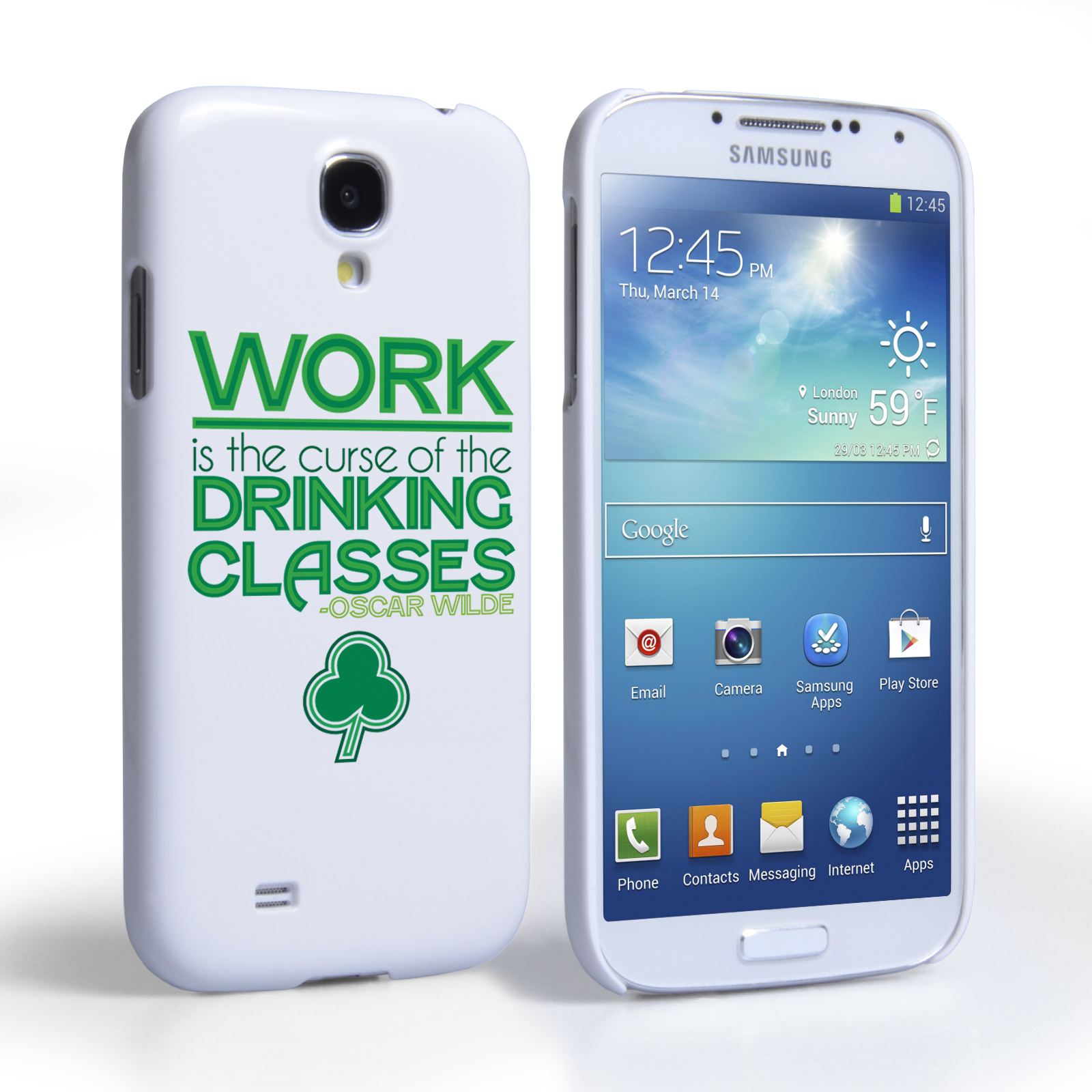 Caseflex Samsung Galaxy S4 Wilde Drinking Classes Quote Hard Case – White and Green