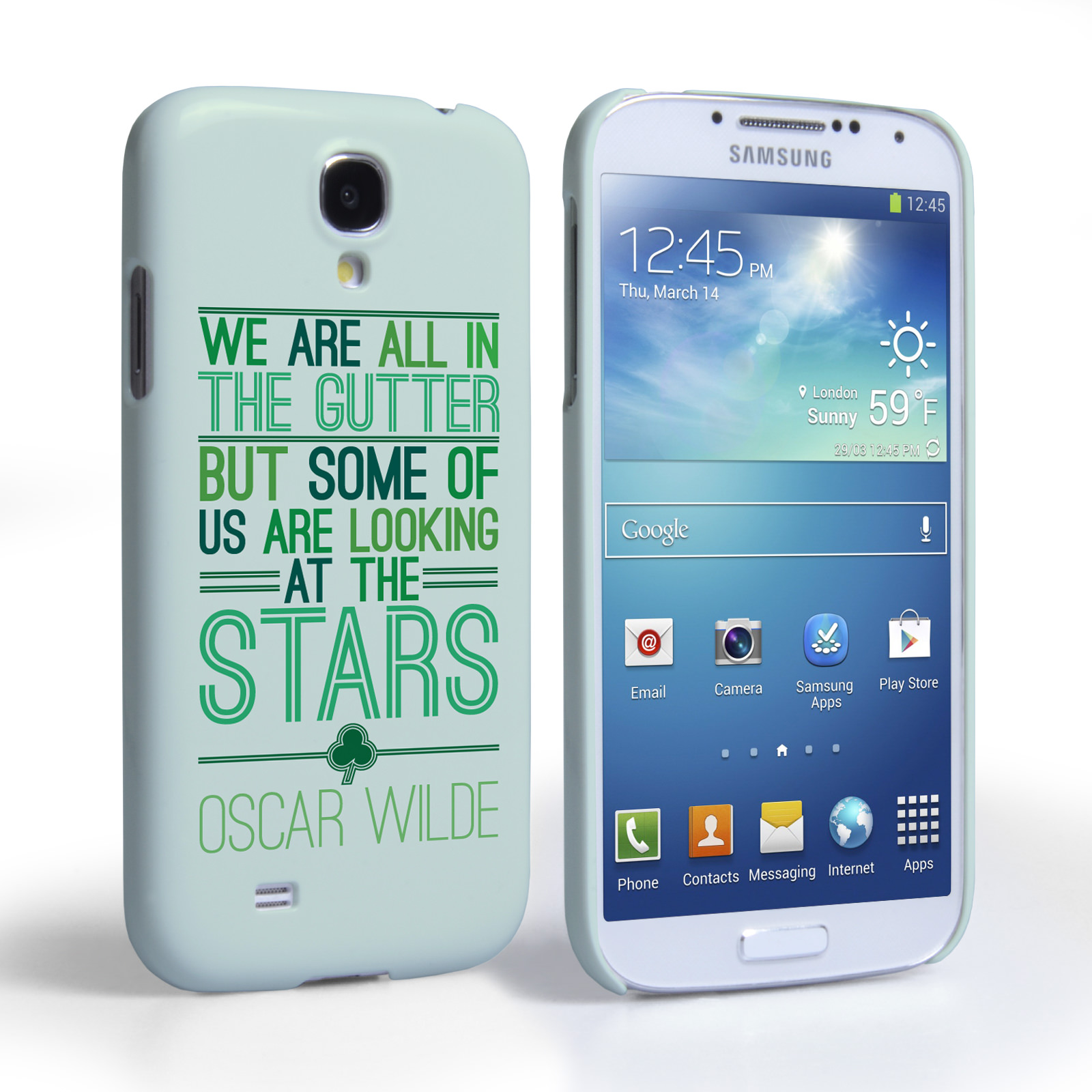 Caseflex Samsung Galaxy S4 Wilde Stars Quote Hard Case – White and Green
