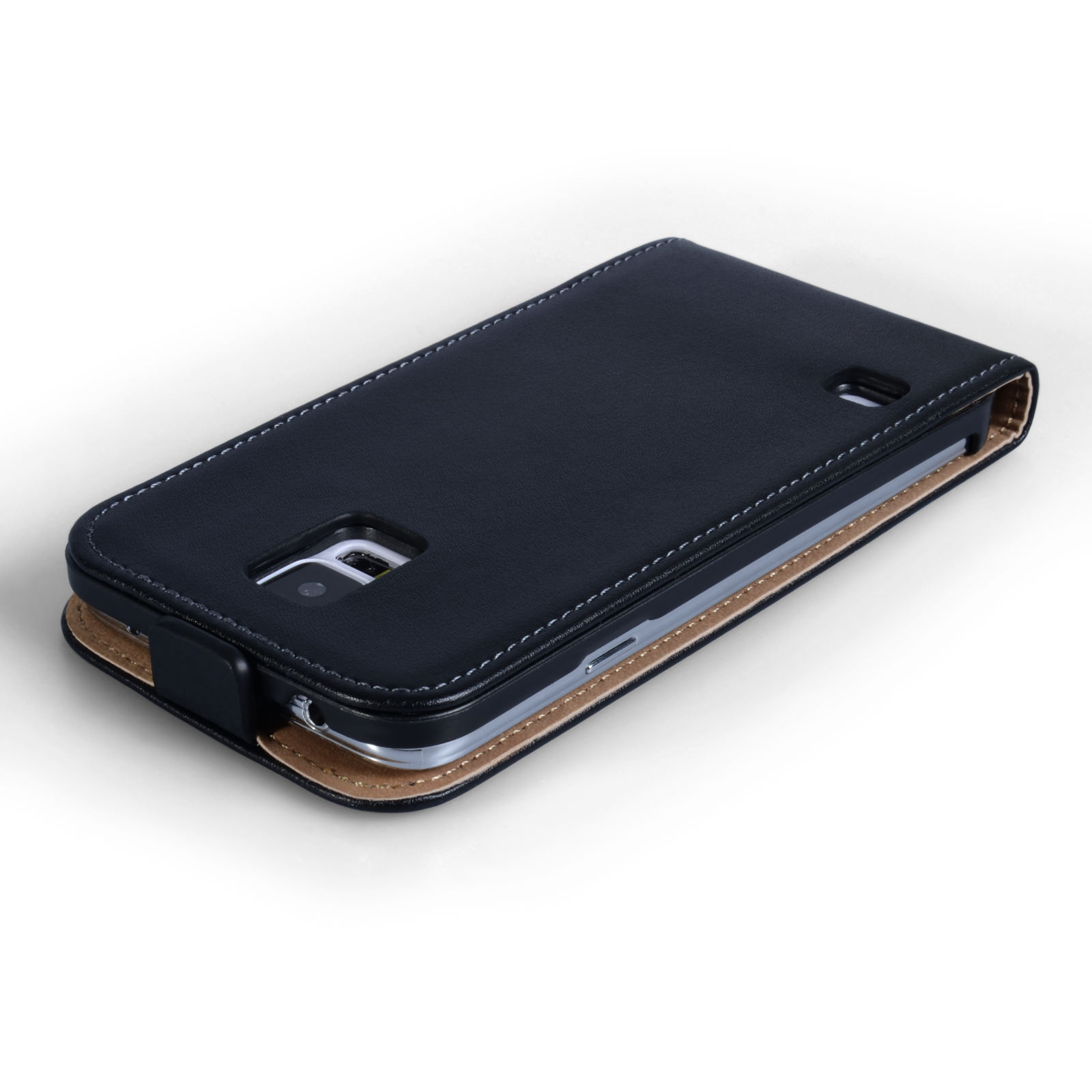 Caseflex Galaxy S5 Leather Flip Case in Black Stylus And Car Charger