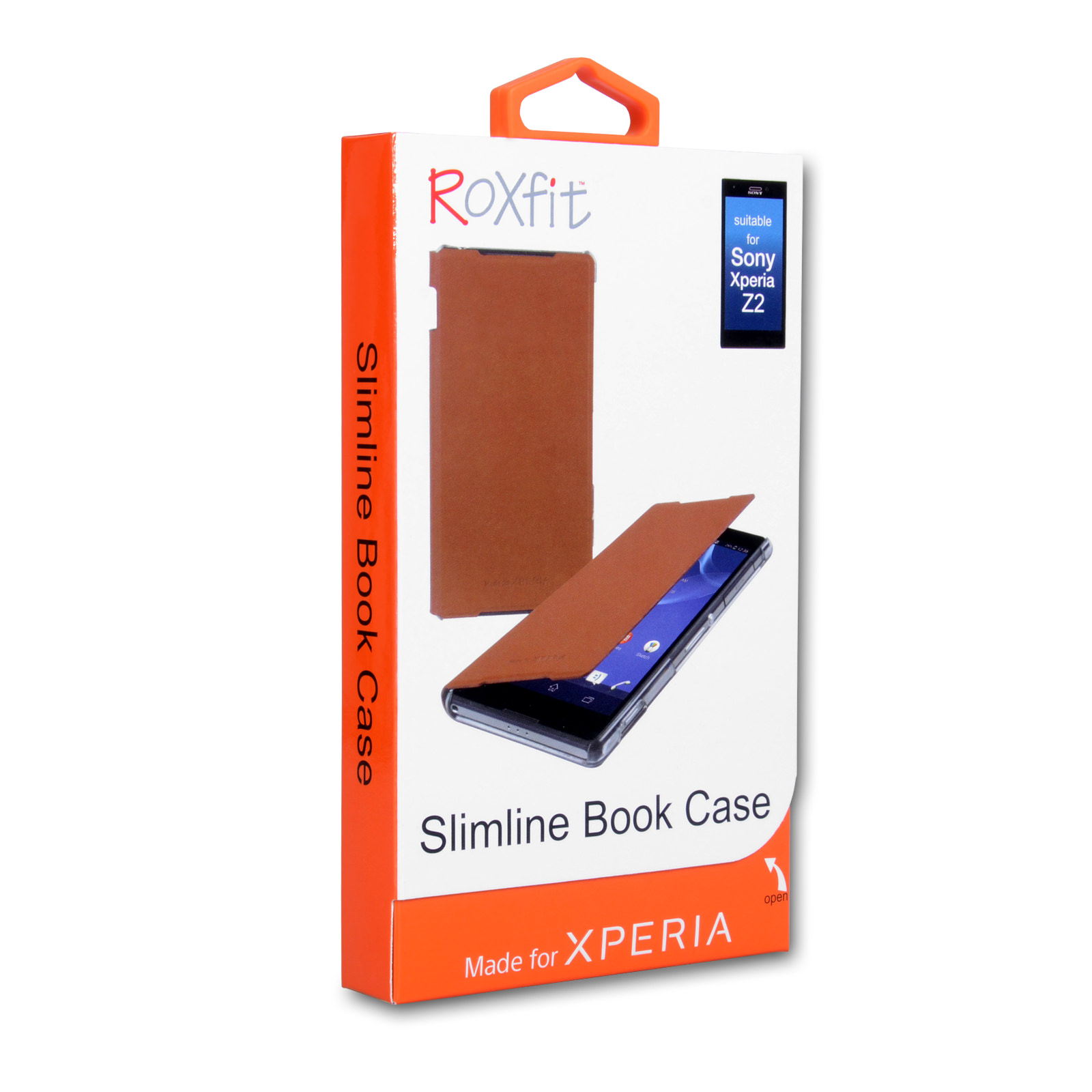 Roxfit Standing Book Case for Sony Xperia Z2 - Dark Tan