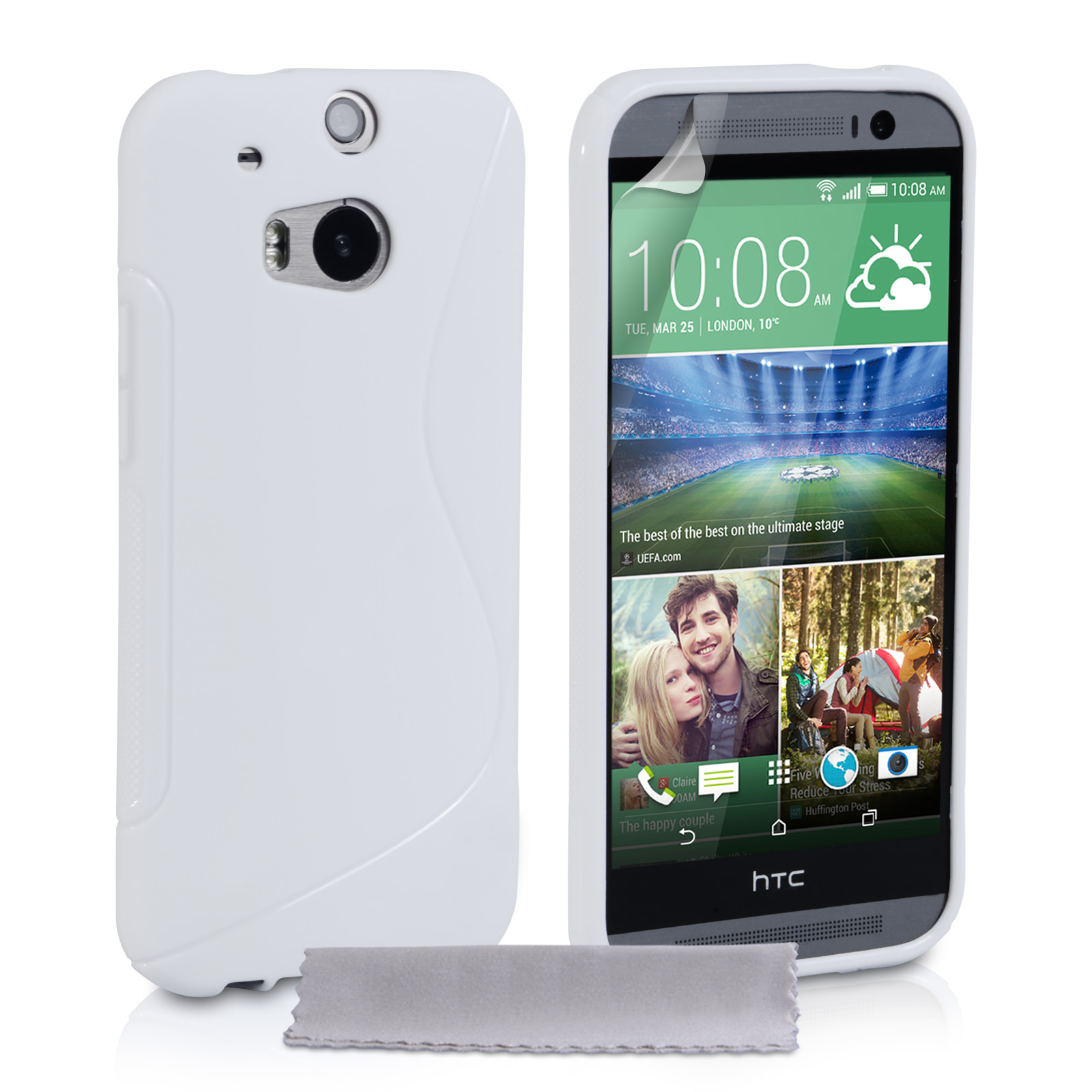 Caseflex HTC One M8 Silicone Gel S-Line Case - White