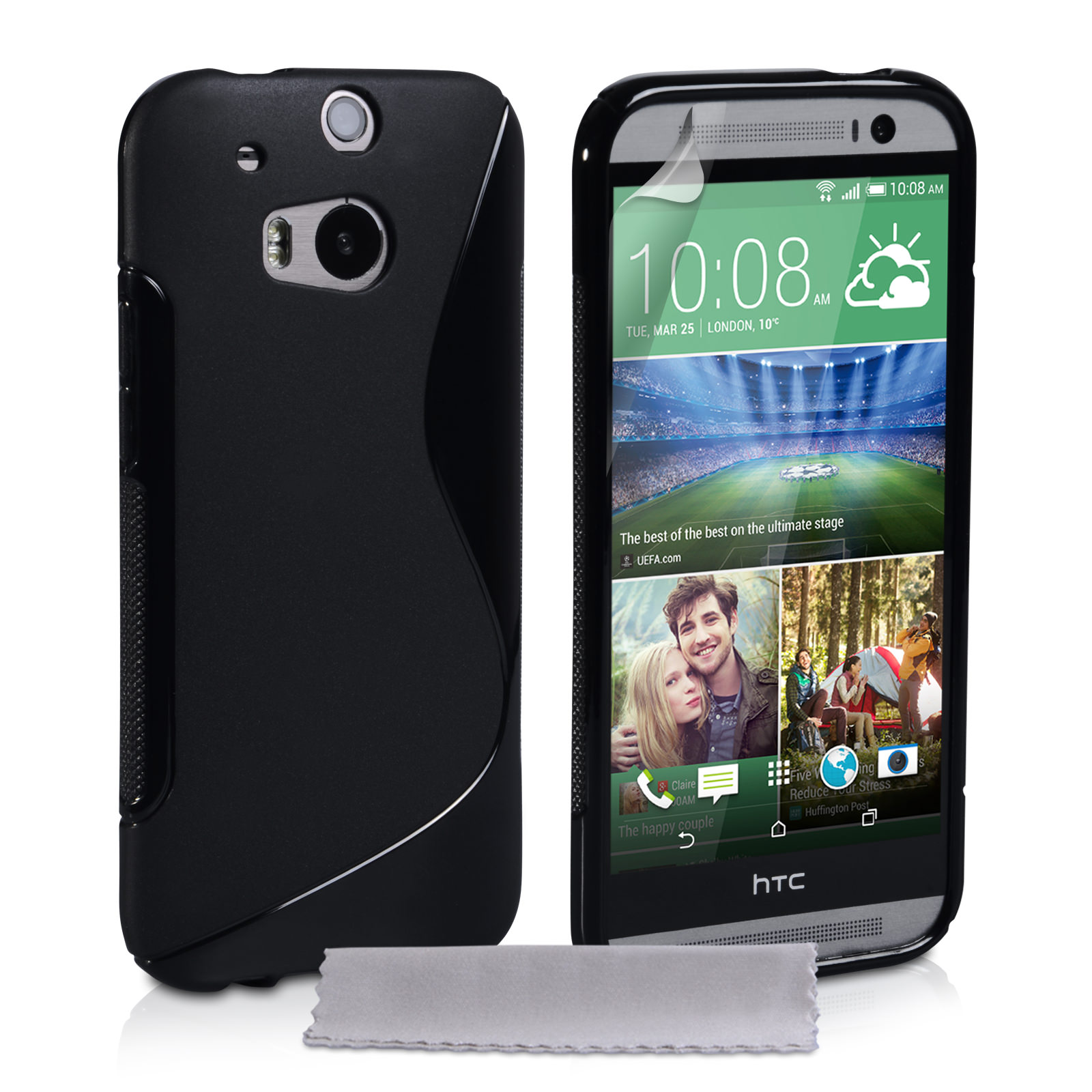 Caseflex HTC One M8 Silicone Gel S-Line Case - Black