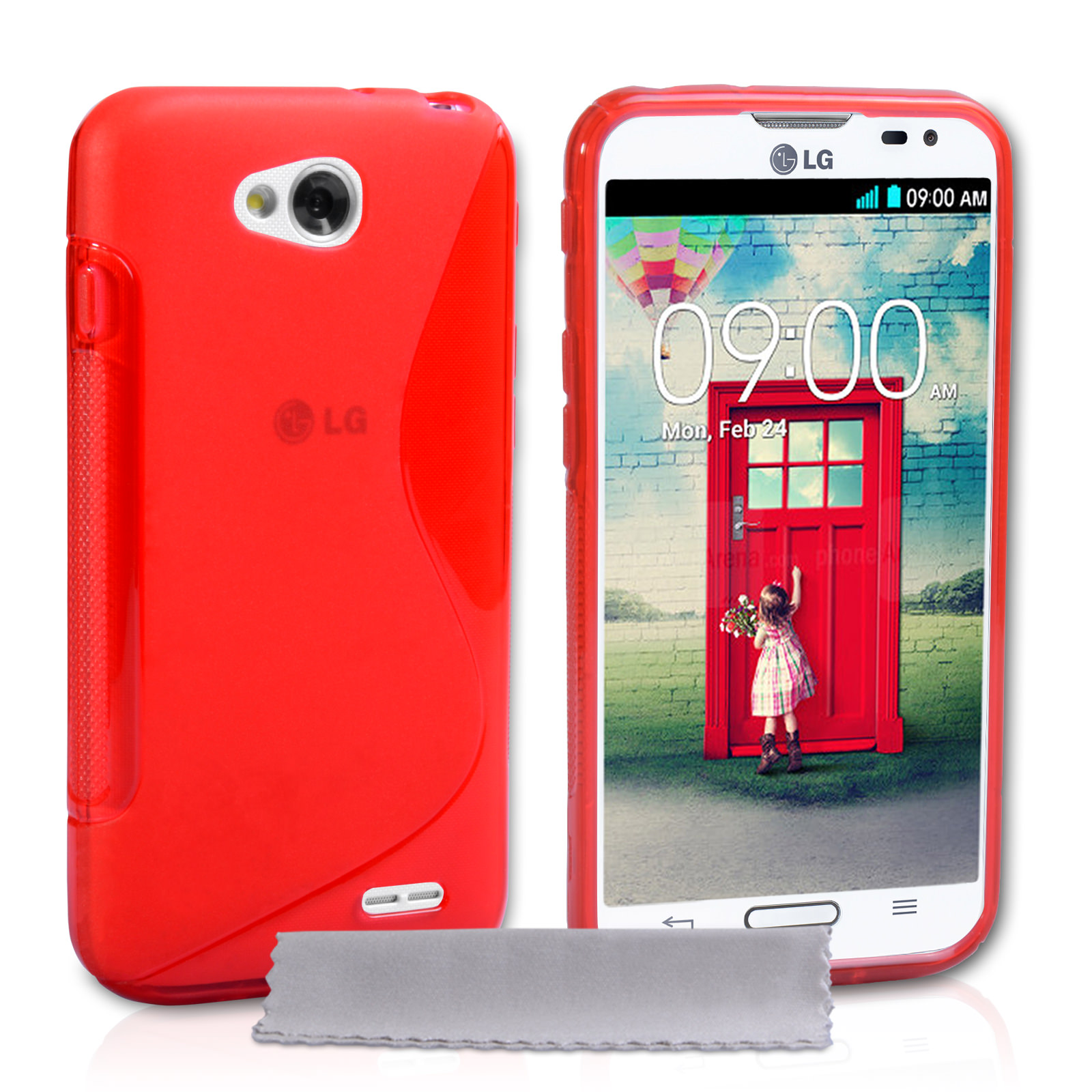 Caseflex LG L90 Silicone Gel S-Line Case - Red