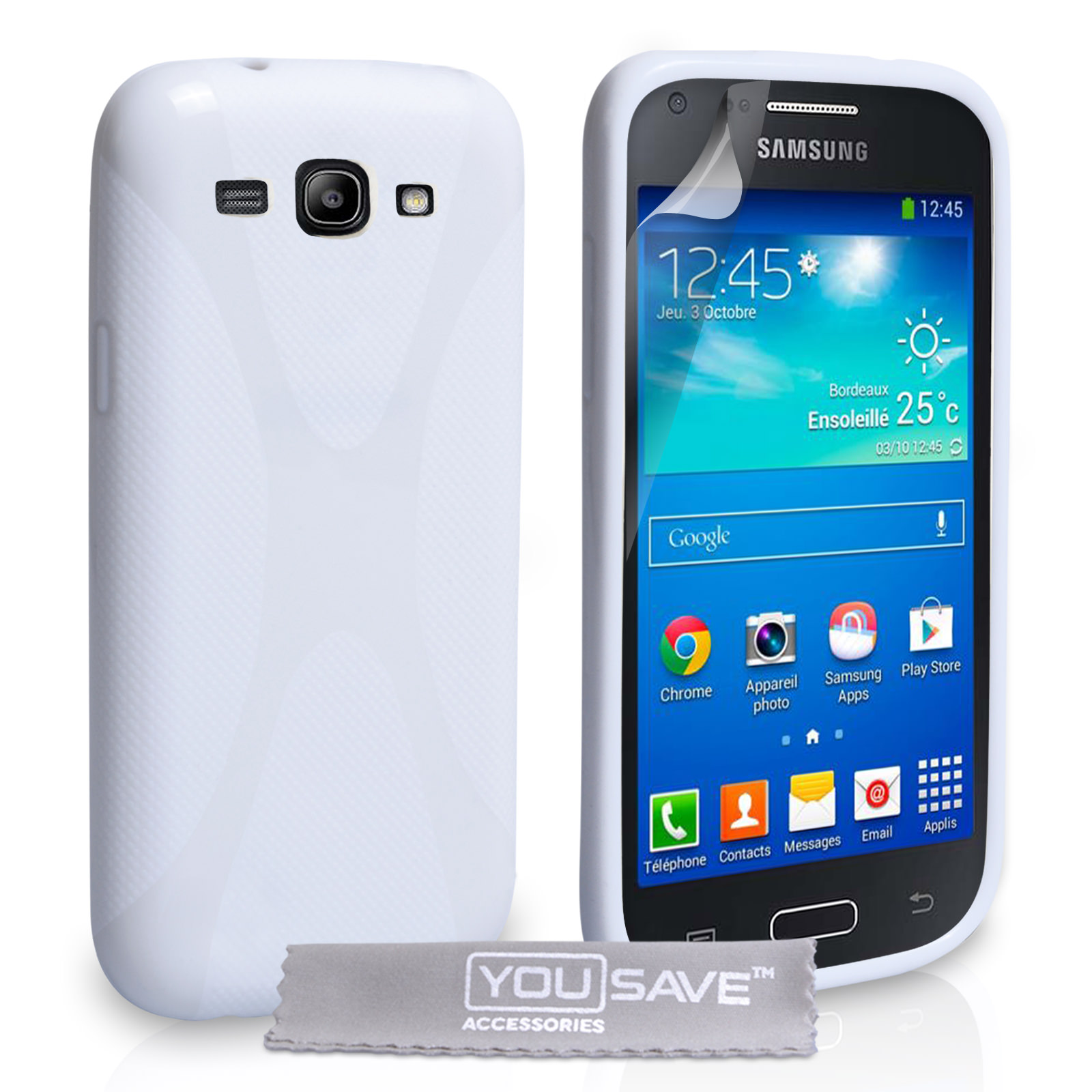 YouSave Samsung Galaxy Core Plus Silicone Gel X-Line Case - White