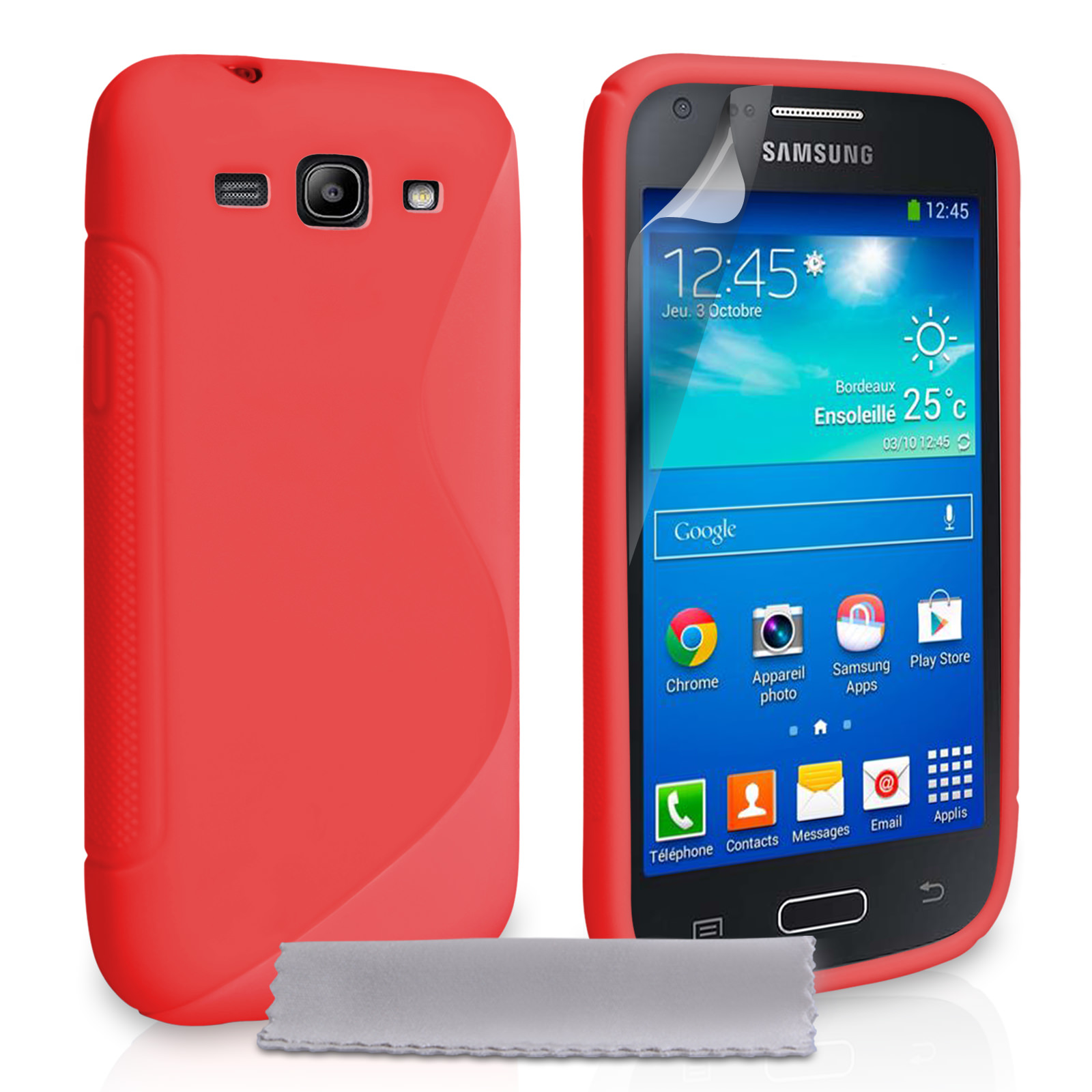 Caseflex Samsung Galaxy Core Plus Silicone Gel S-Line Case - Red