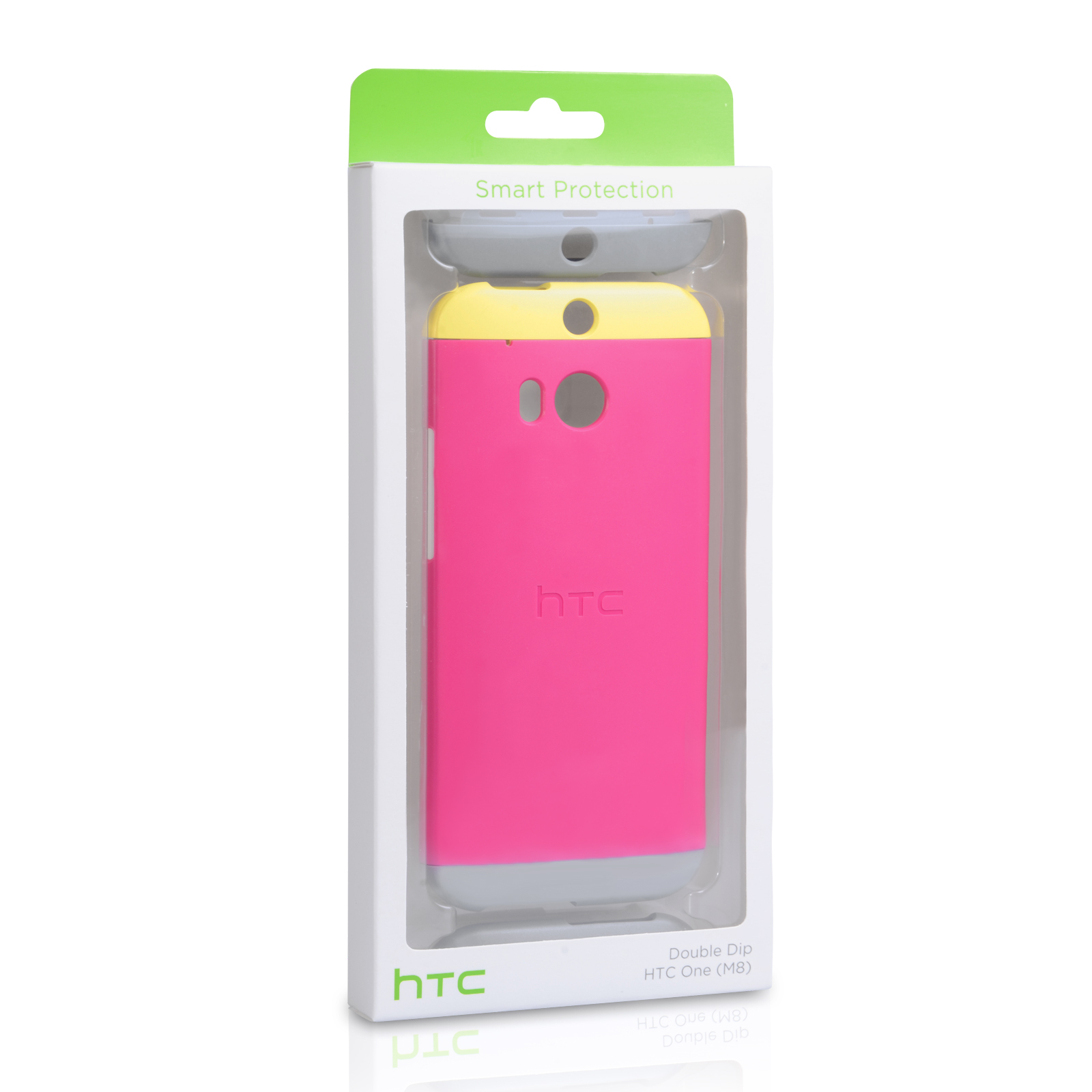Official HTC One M8 Double Dip Hard Shell Case - Pink / Yellow