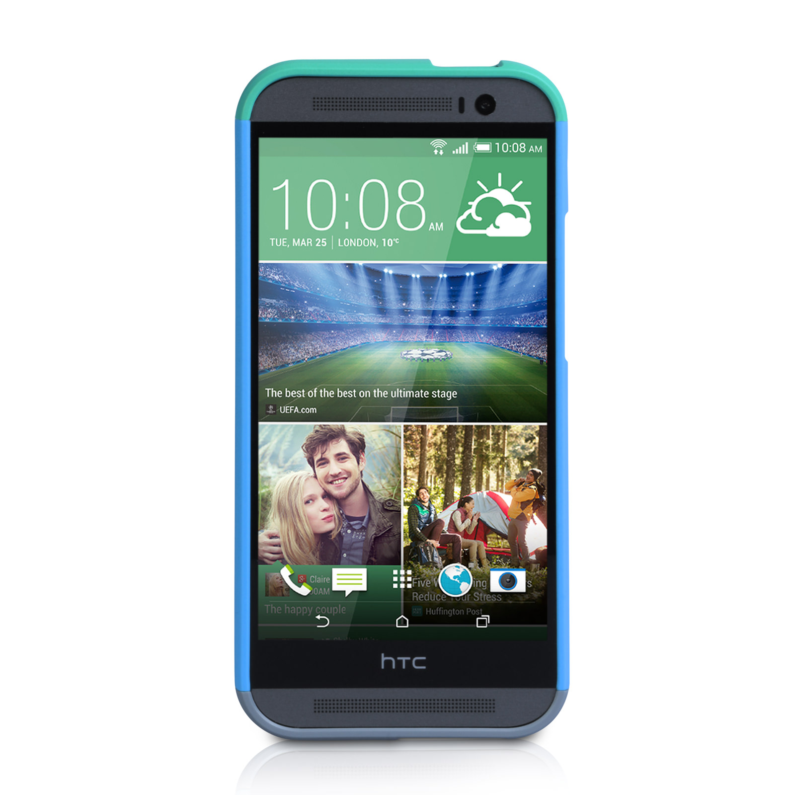 Official HTC One M8 Double Dip Hard Shell Case - Green / Blue